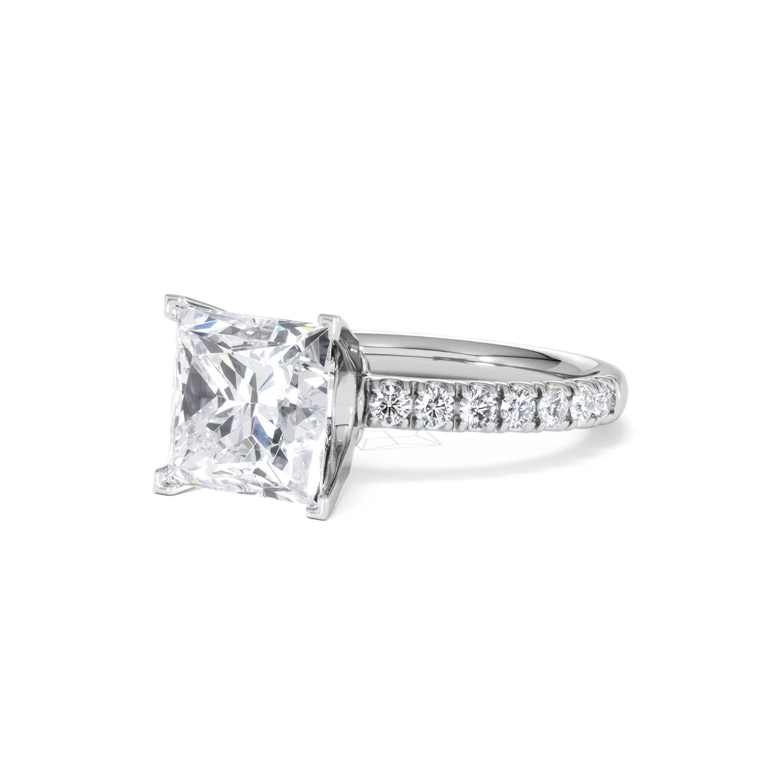 Katerina 3.45ct Lab Diamond Princess Cut Engagement Ring in Platinum G/VS1 - Image 81
