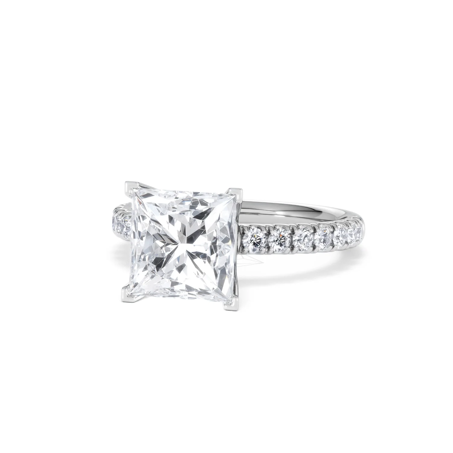 Katerina 3.45ct Lab Diamond Princess Cut Engagement Ring in Platinum G/VS1 - Image 84