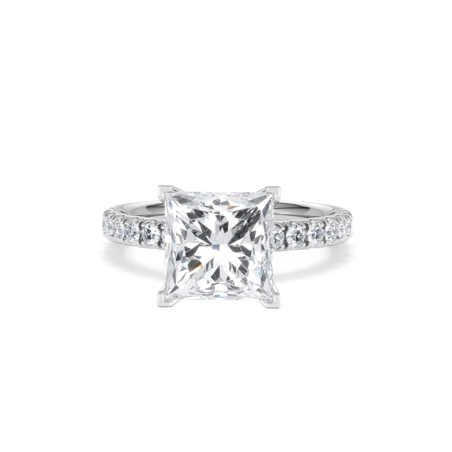 Katerina 3.45ct Lab Diamond Princess Cut Engagement Ring in Platinum G/VS1 - Image 87
