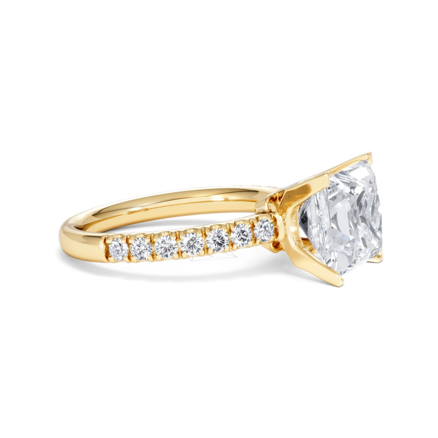 Katerina 3.55ct Lab Diamond Princess Cut Engagement Ring in 18K Yellow Gold G/VS1 - Image 22