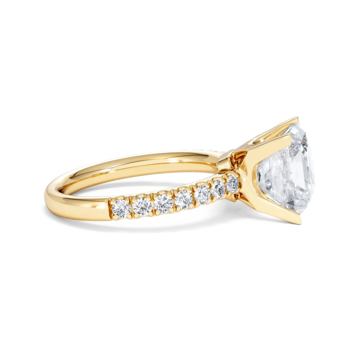 Katerina 3.55ct Lab Diamond Princess Cut Engagement Ring in 18K Yellow Gold G/VS1 - Image 26