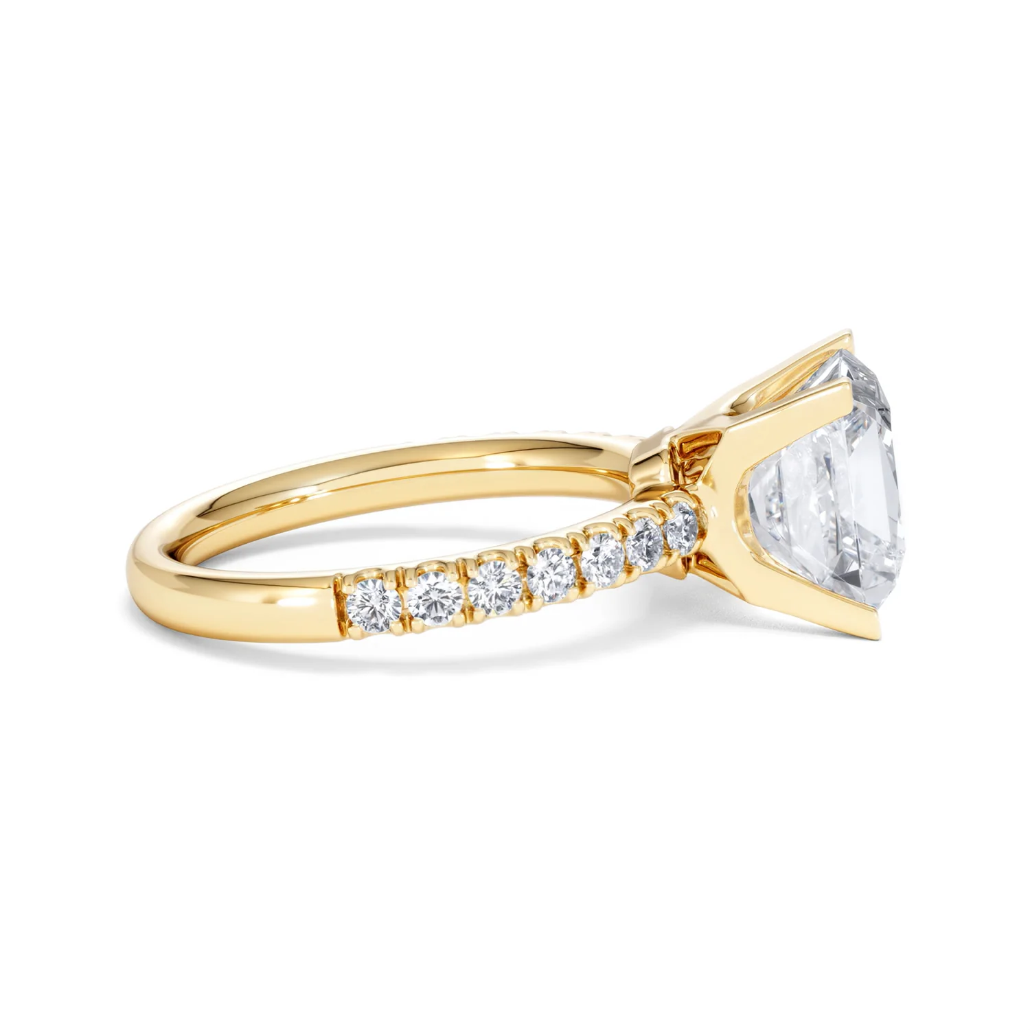 Katerina 3.55ct Lab Diamond Princess Cut Engagement Ring in 18K Yellow Gold G/VS1 - Image 27