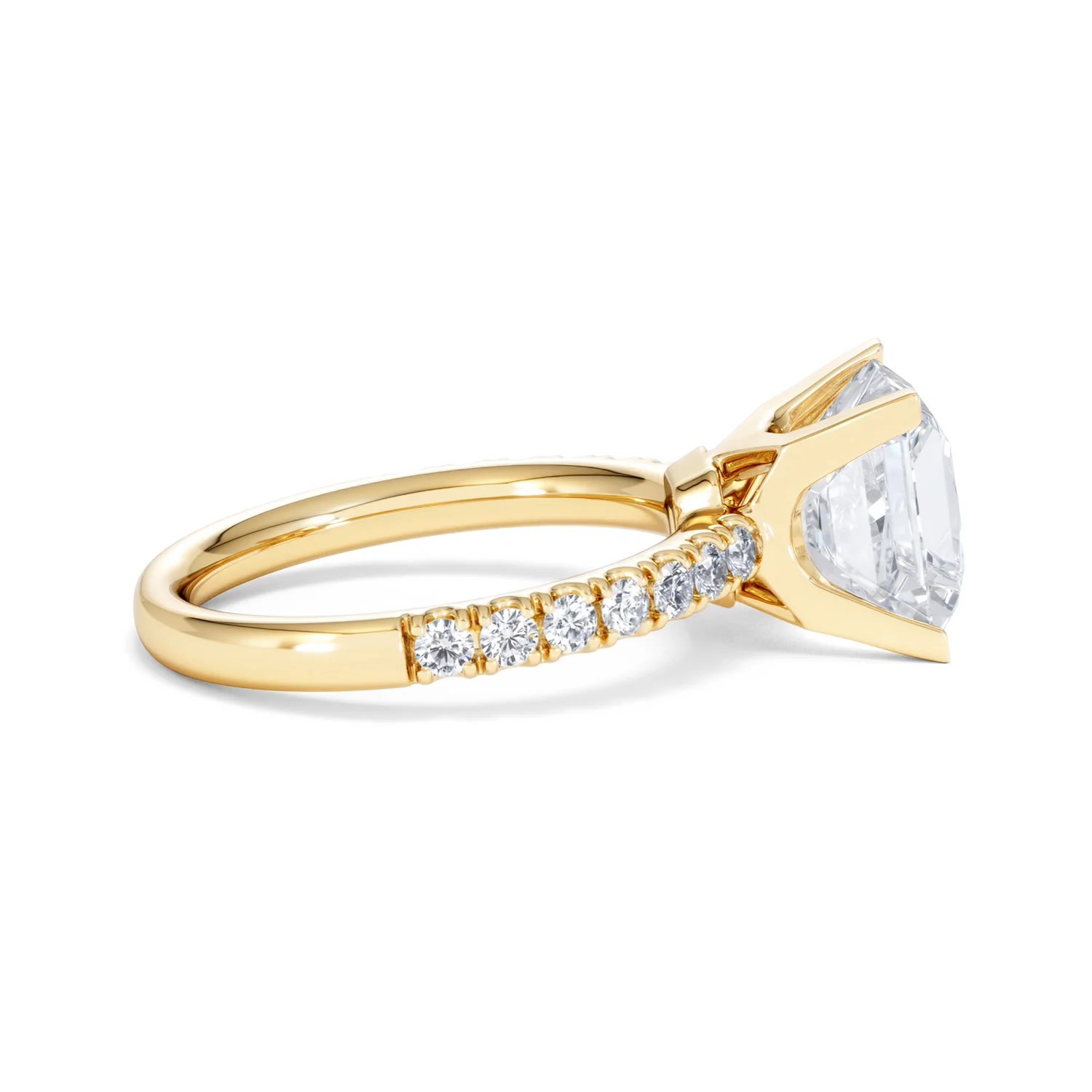 Katerina 3.55ct Lab Diamond Princess Cut Engagement Ring in 18K Yellow Gold G/VS1 - Image 29