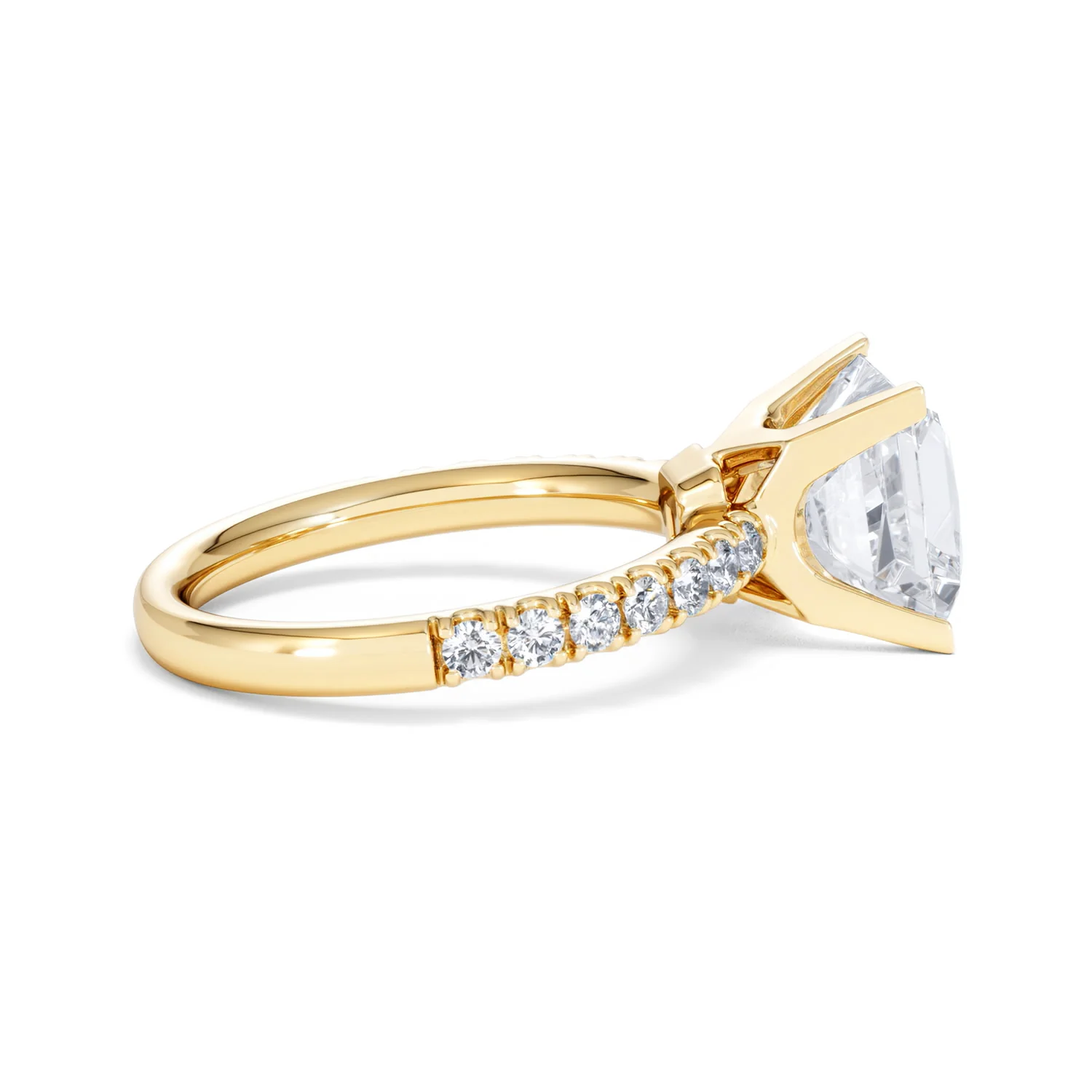Katerina 3.55ct Lab Diamond Princess Cut Engagement Ring in 18K Yellow Gold G/VS1 - Image 30