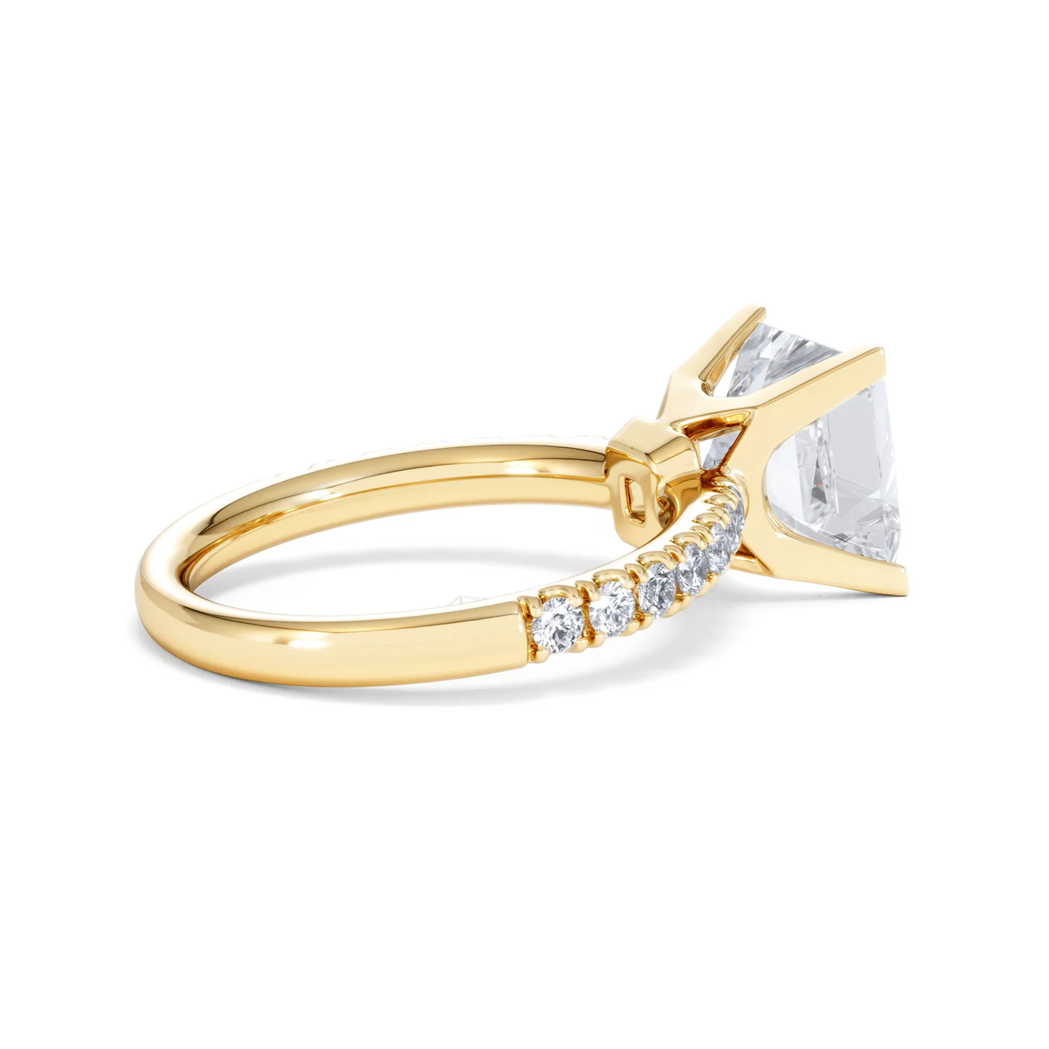 Katerina 3.55ct Lab Diamond Princess Cut Engagement Ring in 18K Yellow Gold G/VS1 - Image 34