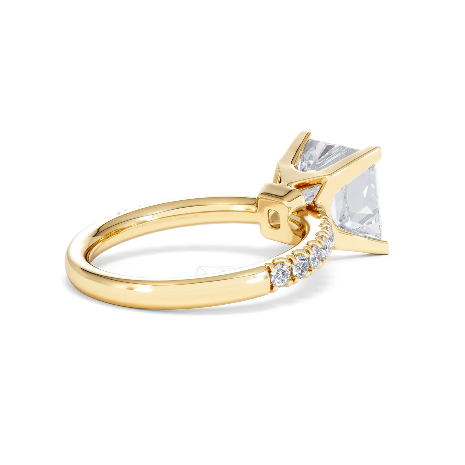 Katerina 3.55ct Lab Diamond Princess Cut Engagement Ring in 18K Yellow Gold G/VS1 - Image 37