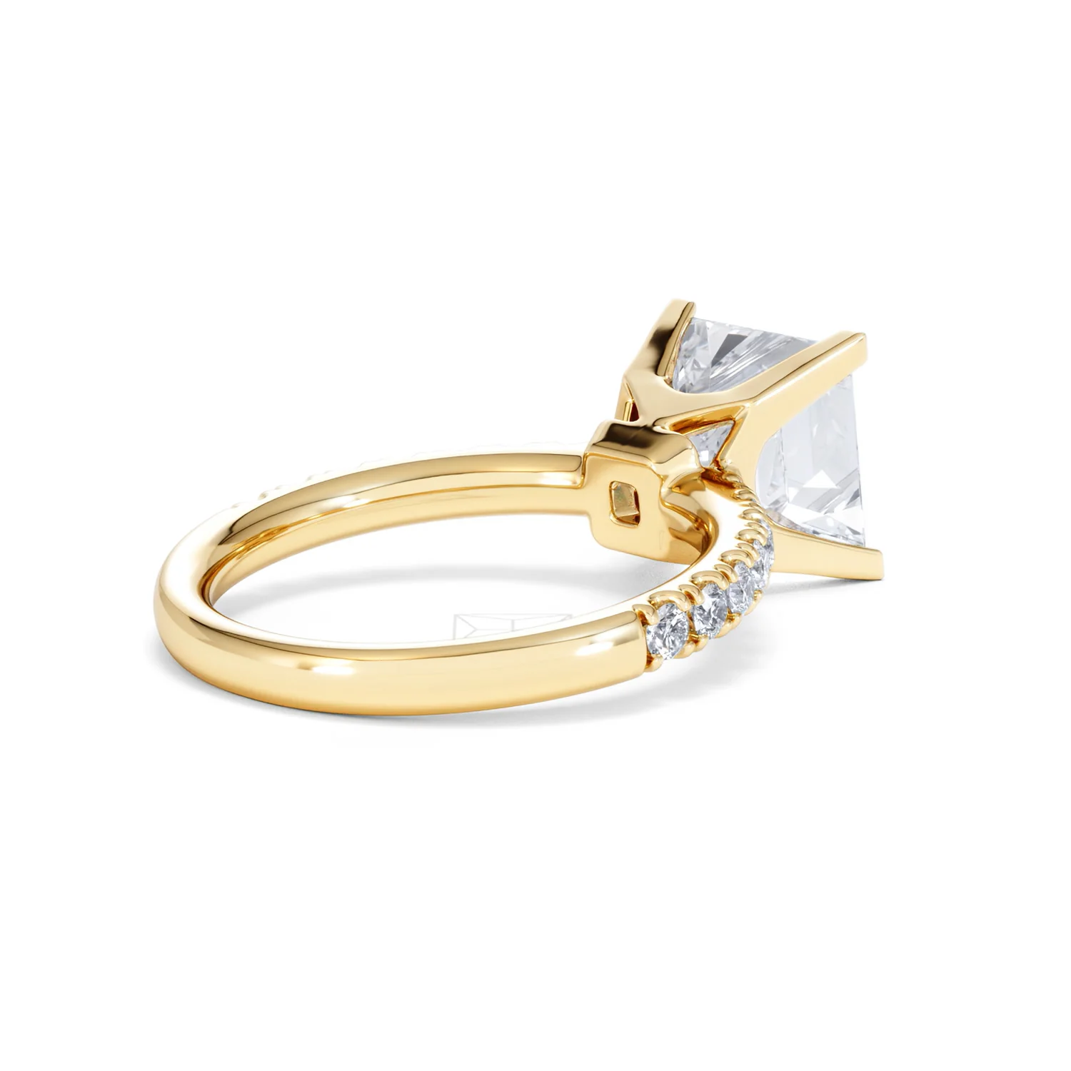 Katerina 3.55ct Lab Diamond Princess Cut Engagement Ring in 18K Yellow Gold G/VS1 - Image 38