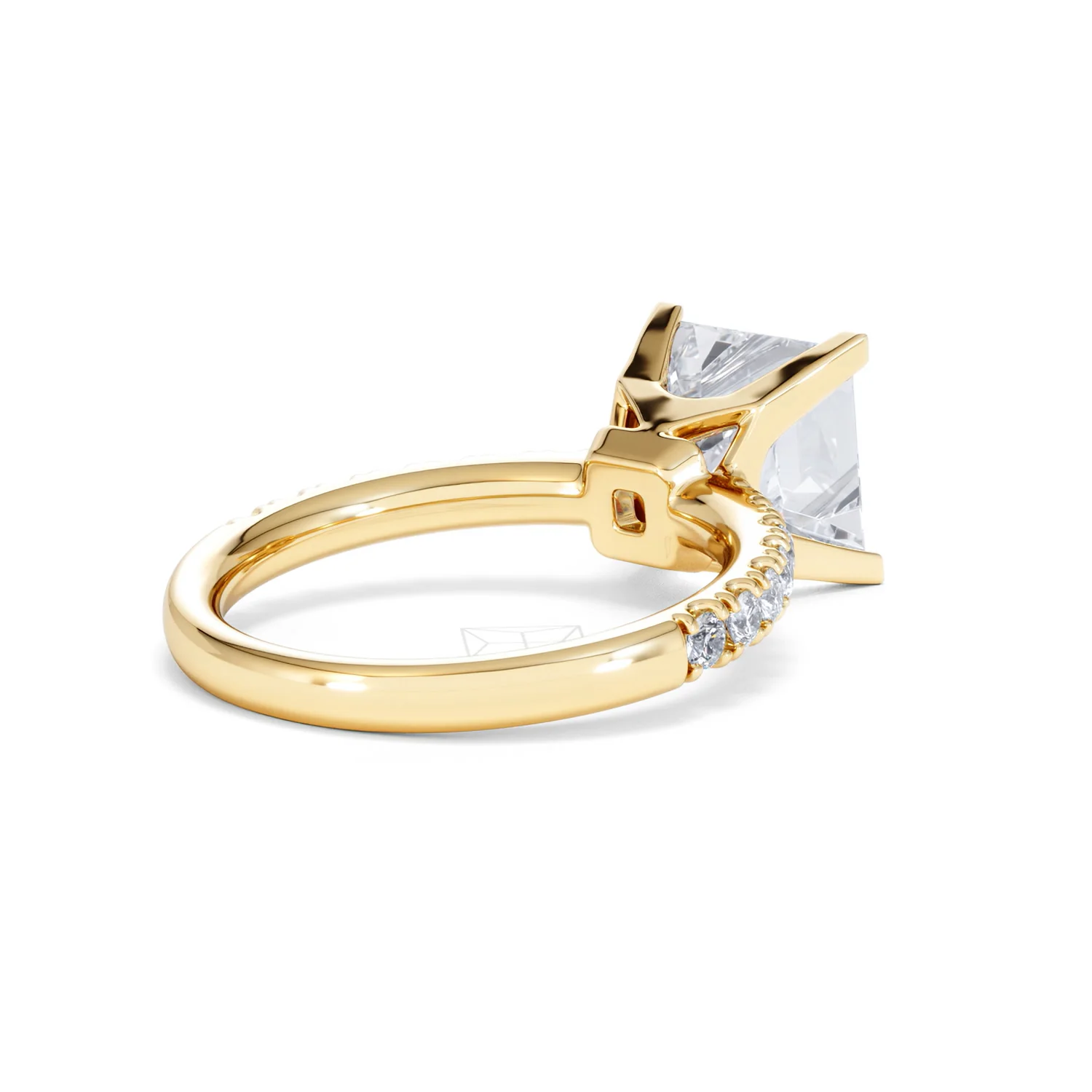 Katerina 3.55ct Lab Diamond Princess Cut Engagement Ring in 18K Yellow Gold G/VS1 - Image 39