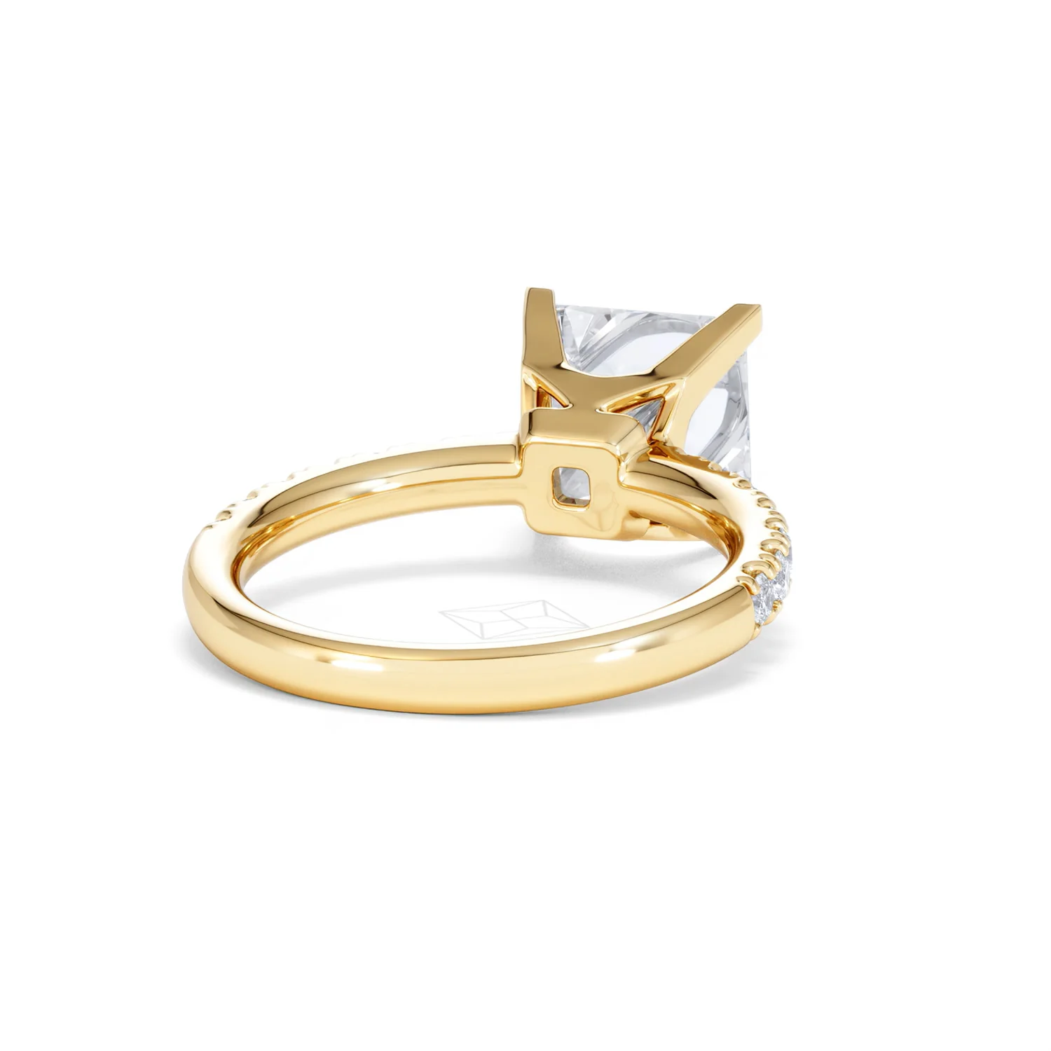 Katerina 3.55ct Lab Diamond Princess Cut Engagement Ring in 18K Yellow Gold G/VS1 - Image 43