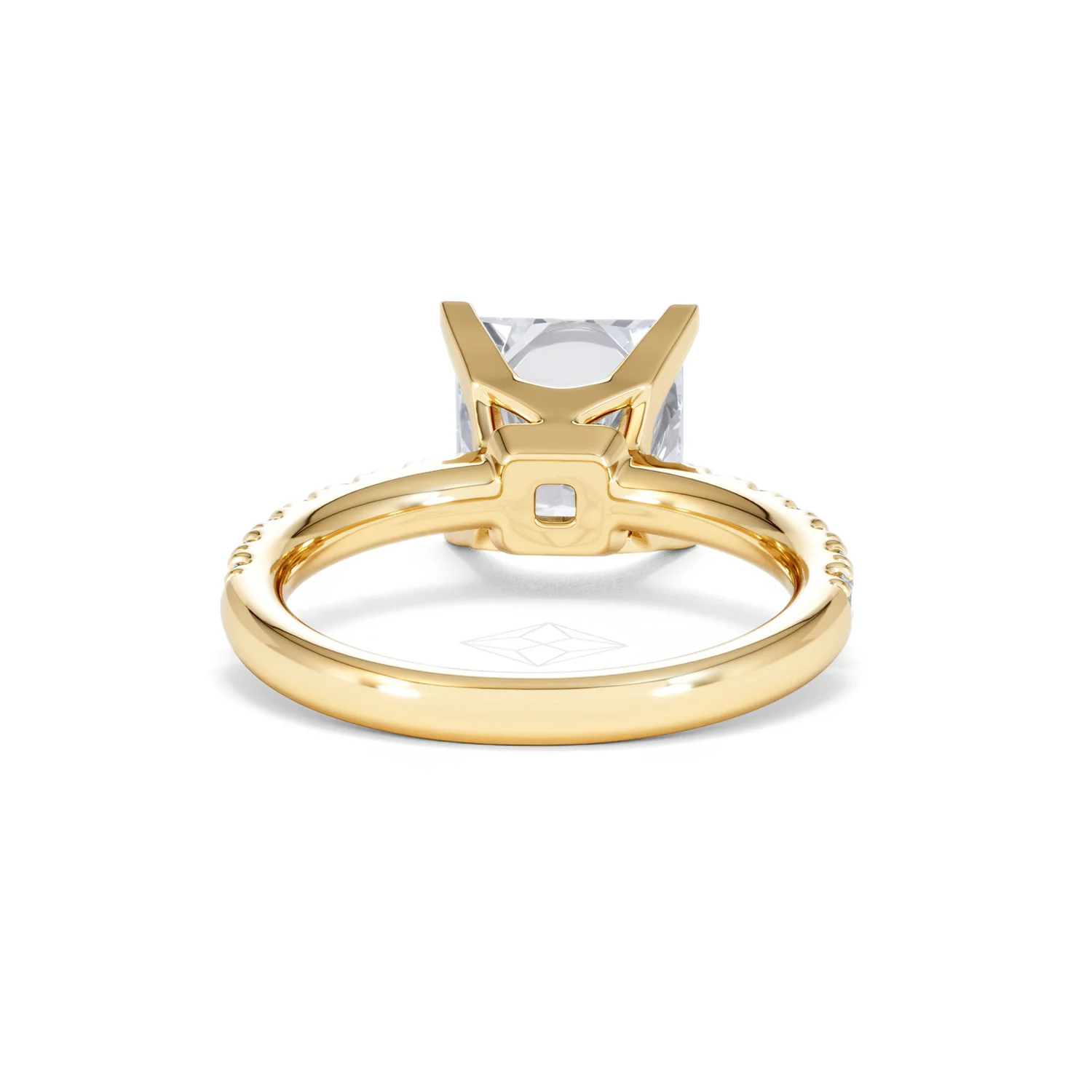 Katerina 3.55ct Lab Diamond Princess Cut Engagement Ring in 18K Yellow Gold G/VS1 - Image 47