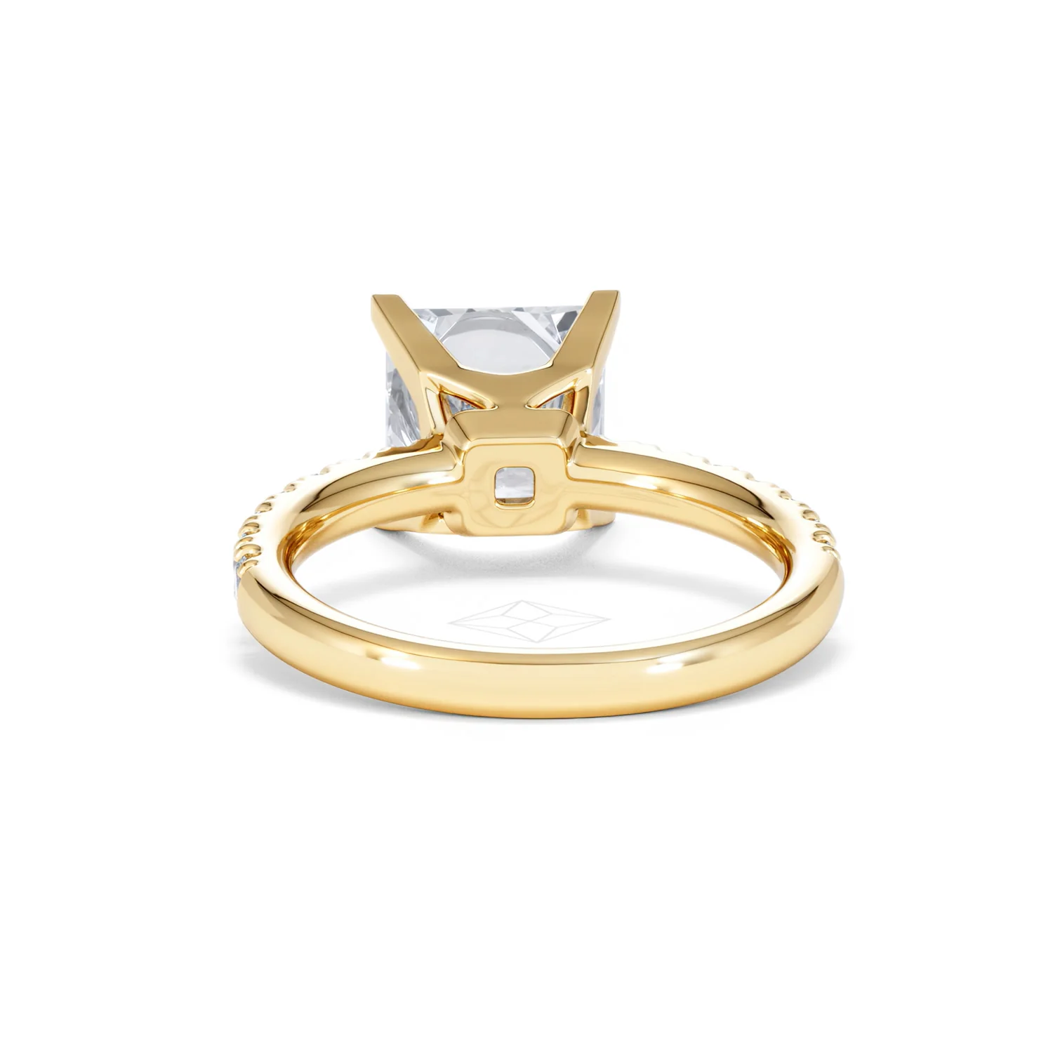 Katerina 3.55ct Lab Diamond Princess Cut Engagement Ring in 18K Yellow Gold G/VS1 - Image 49