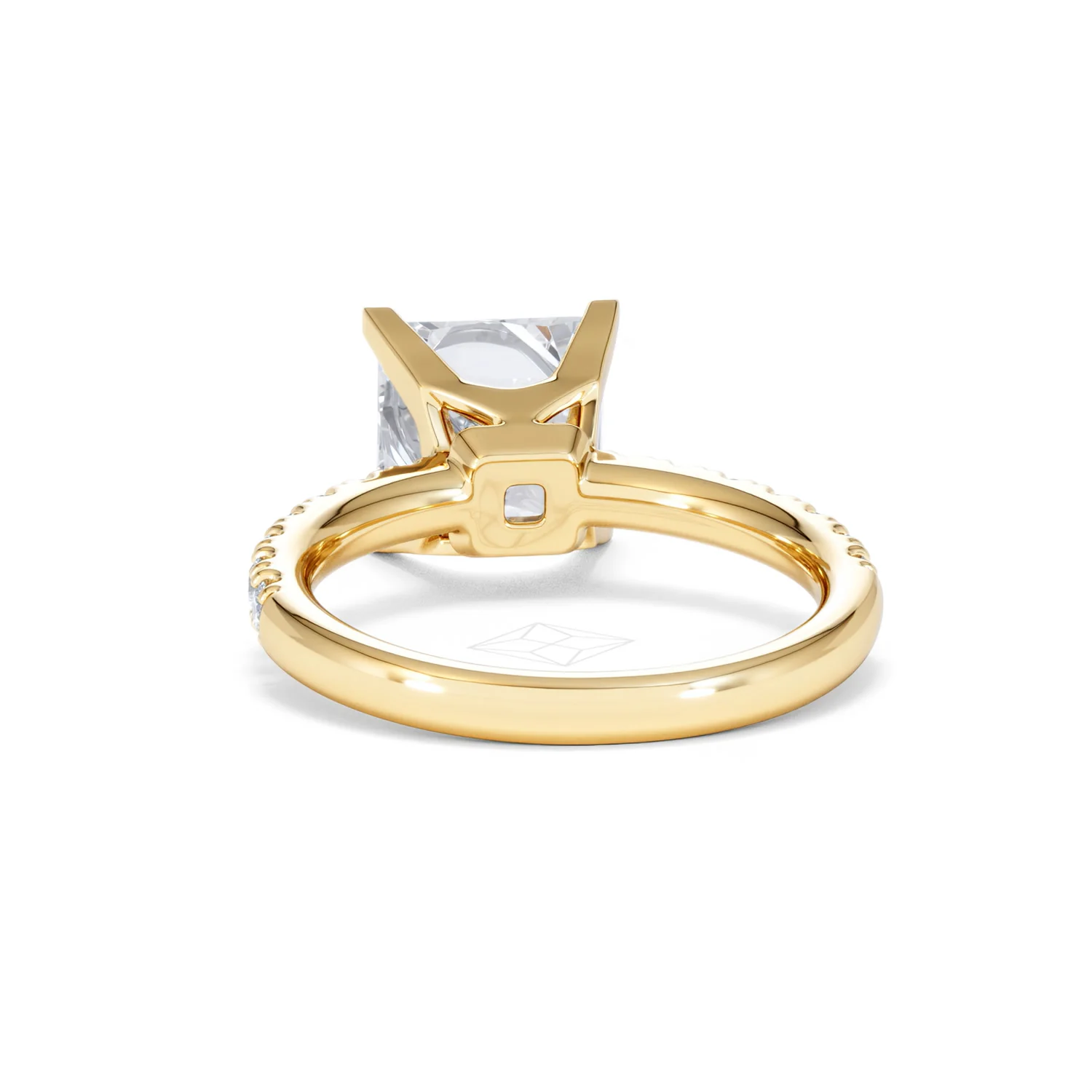 Katerina 3.55ct Lab Diamond Princess Cut Engagement Ring in 18K Yellow Gold G/VS1 - Image 50