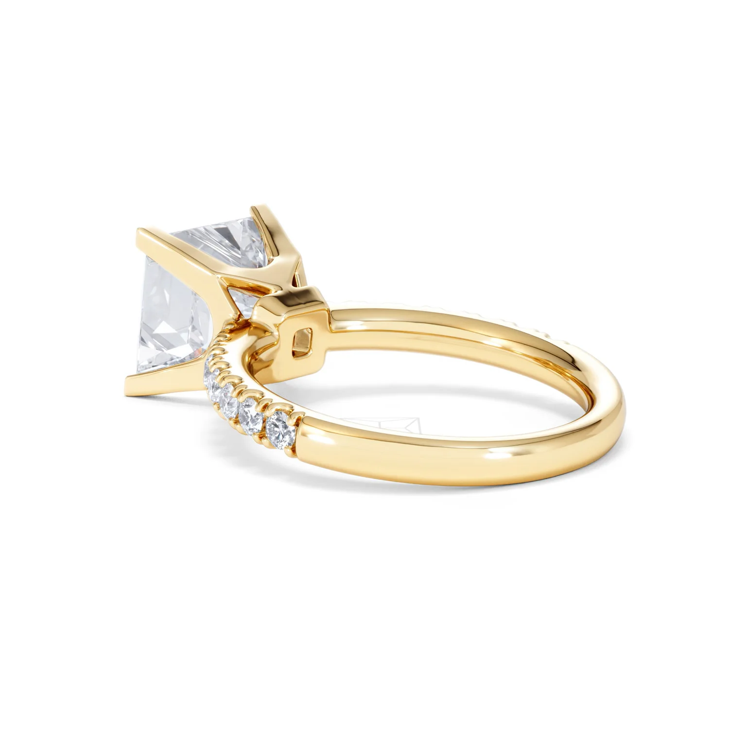 Katerina 3.55ct Lab Diamond Princess Cut Engagement Ring in 18K Yellow Gold G/VS1 - Image 58
