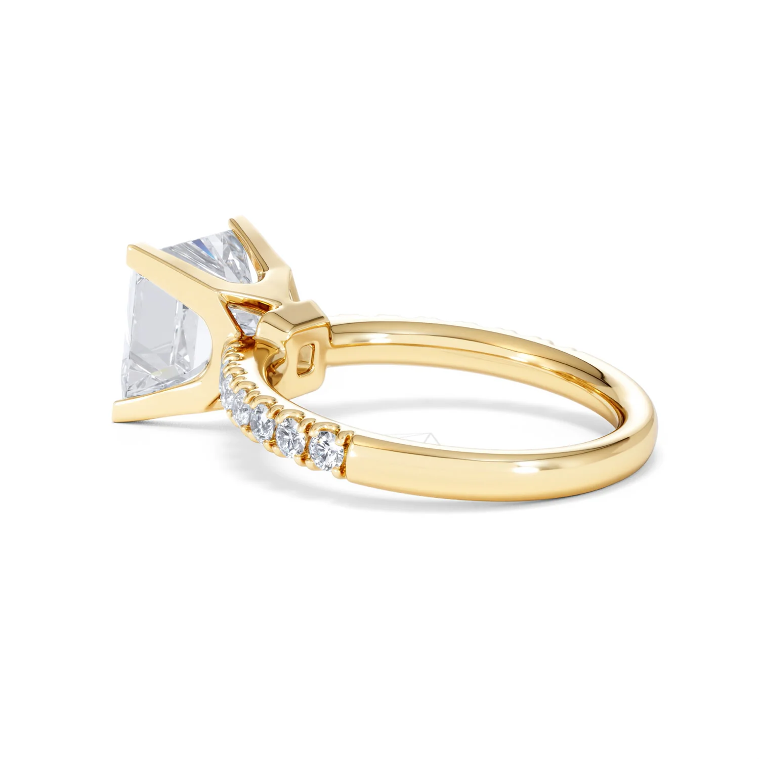 Katerina 3.55ct Lab Diamond Princess Cut Engagement Ring in 18K Yellow Gold G/VS1 - Image 60