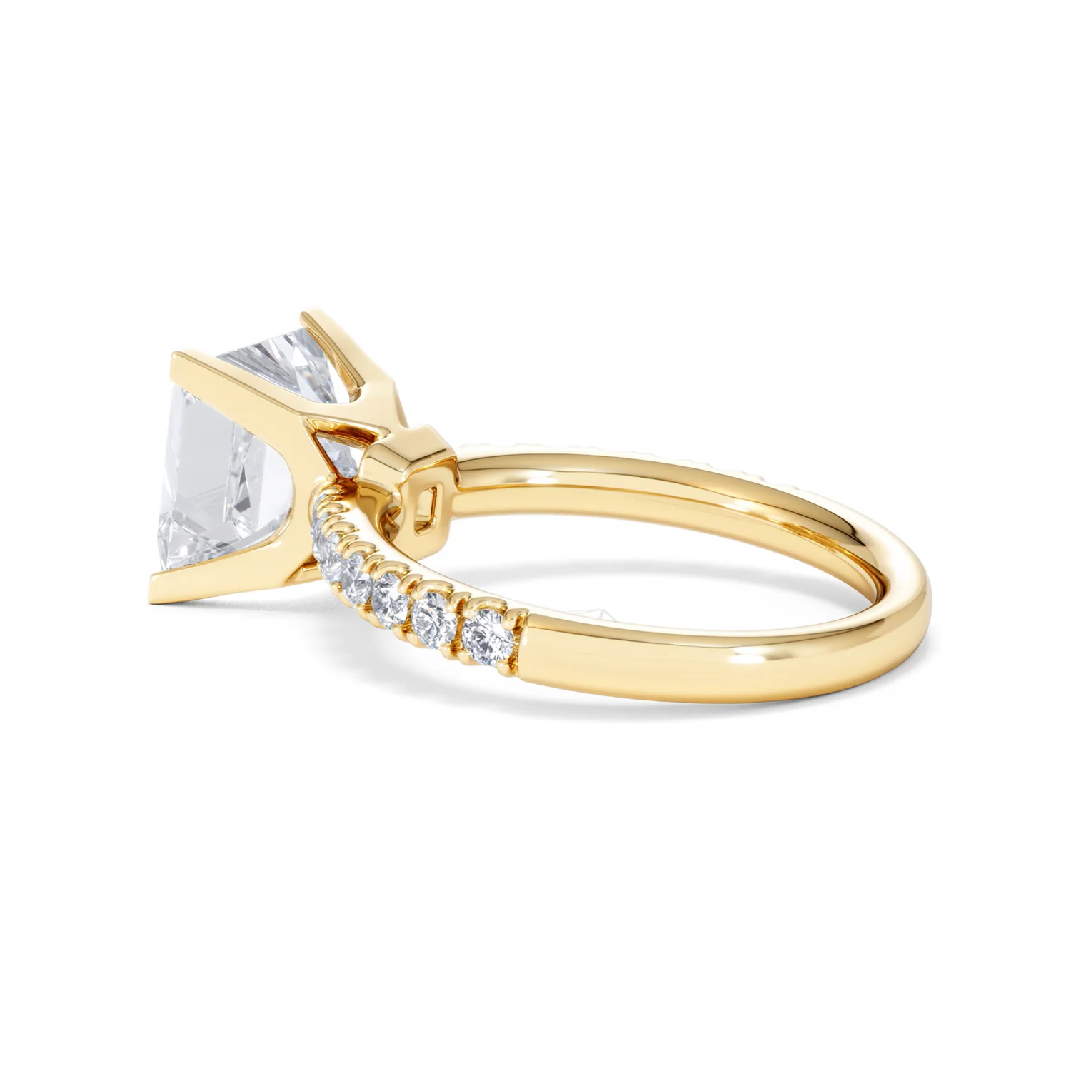 Katerina 3.55ct Lab Diamond Princess Cut Engagement Ring in 18K Yellow Gold G/VS1 - Image 61