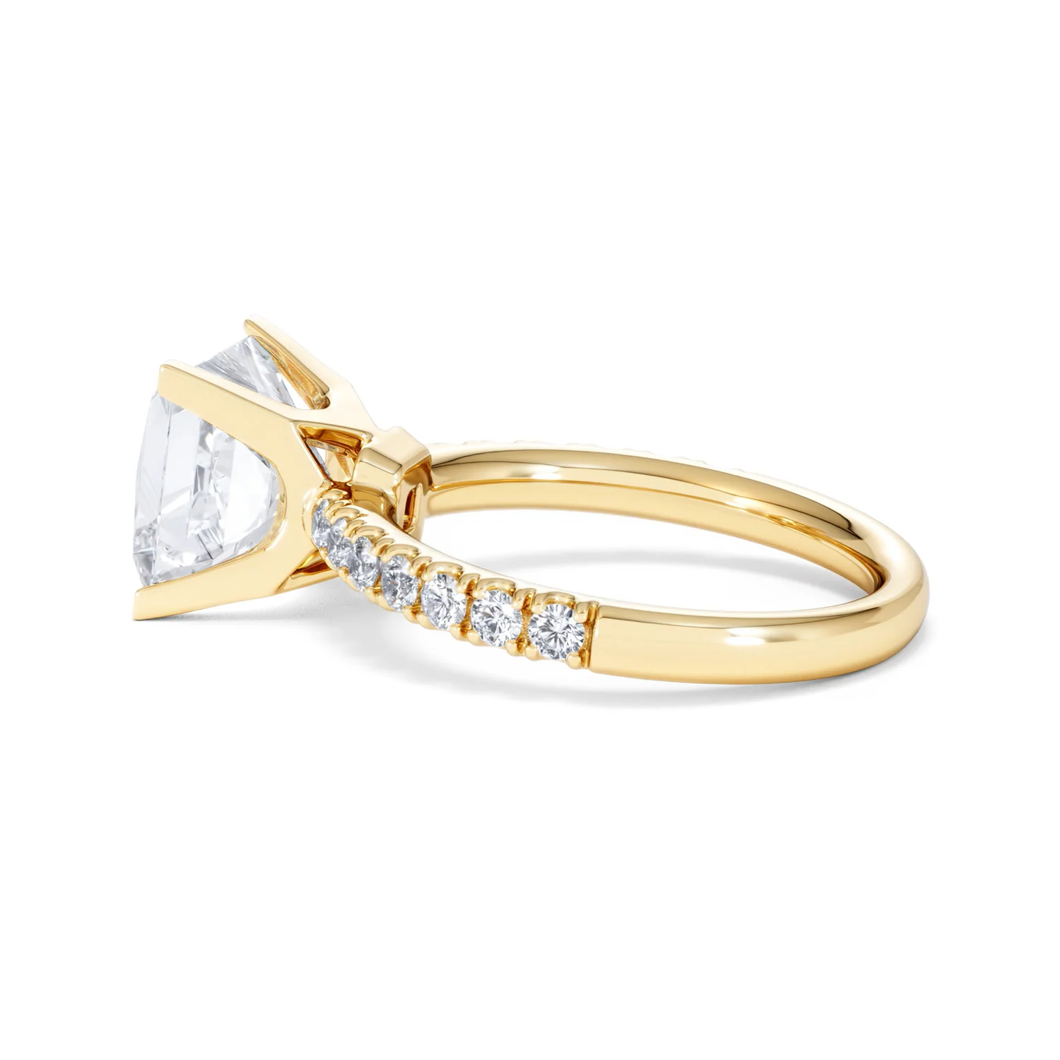 Katerina 3.55ct Lab Diamond Princess Cut Engagement Ring in 18K Yellow Gold G/VS1 - Image 64