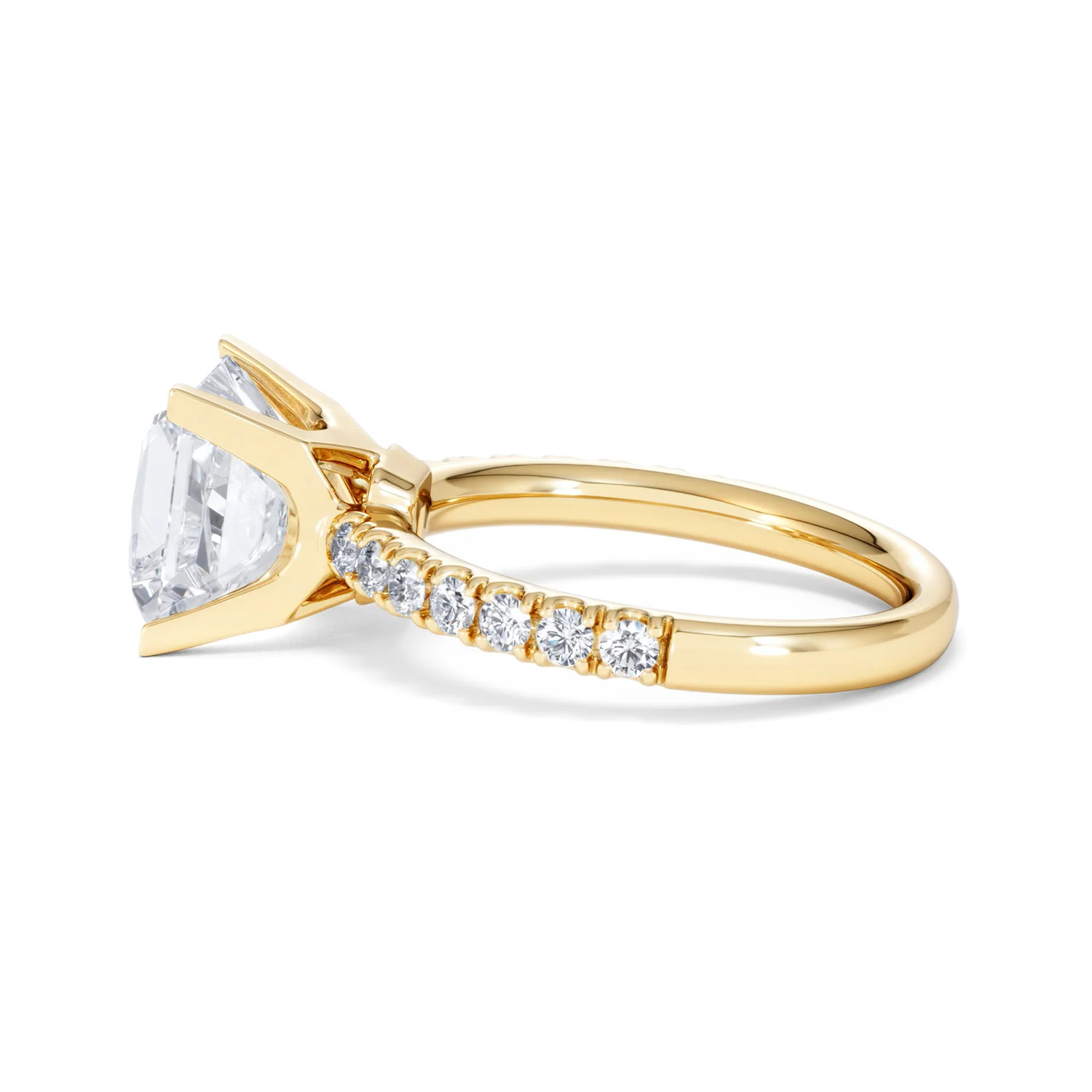 Katerina 3.55ct Lab Diamond Princess Cut Engagement Ring in 18K Yellow Gold G/VS1 - Image 66