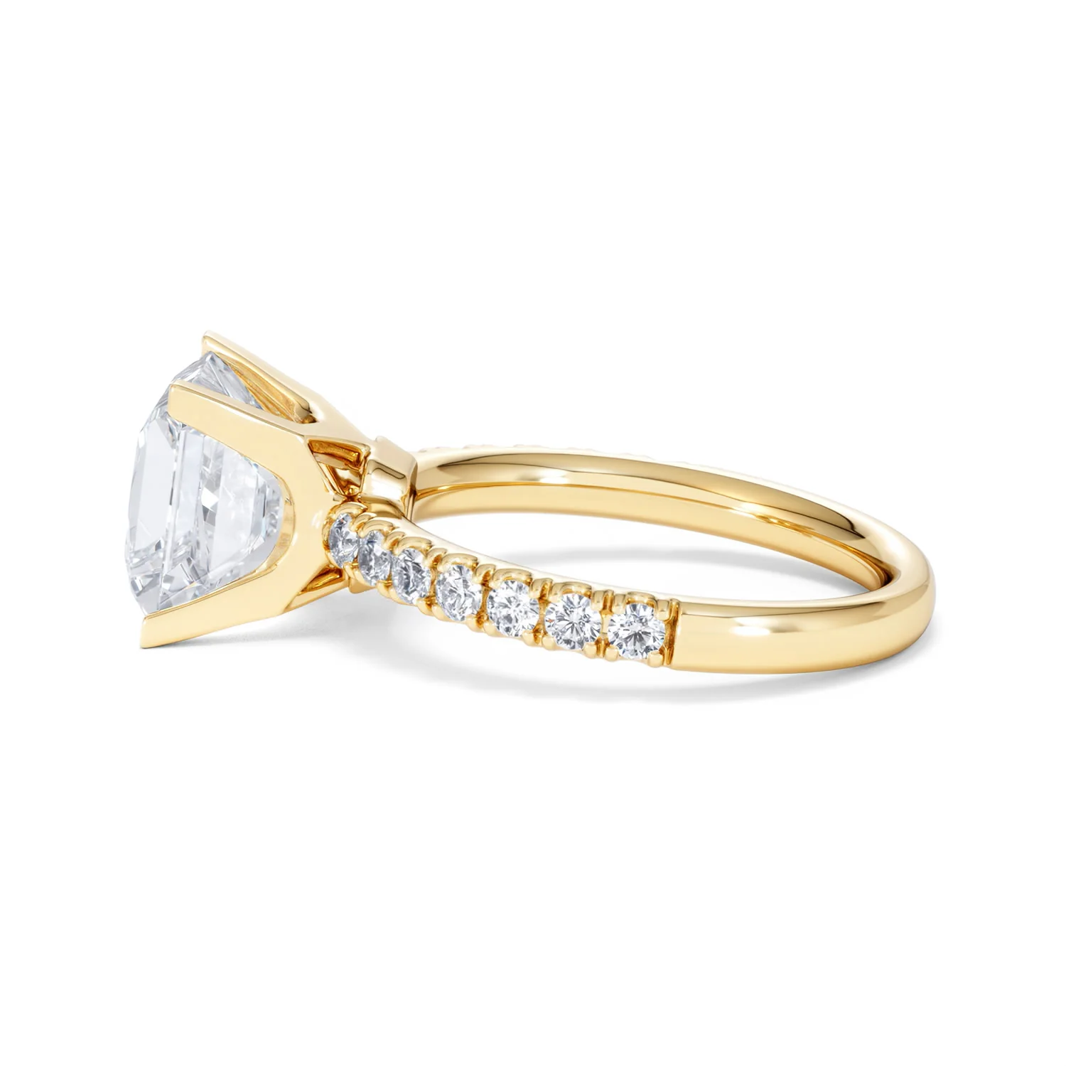 Katerina 3.55ct Lab Diamond Princess Cut Engagement Ring in 18K Yellow Gold G/VS1 - Image 67