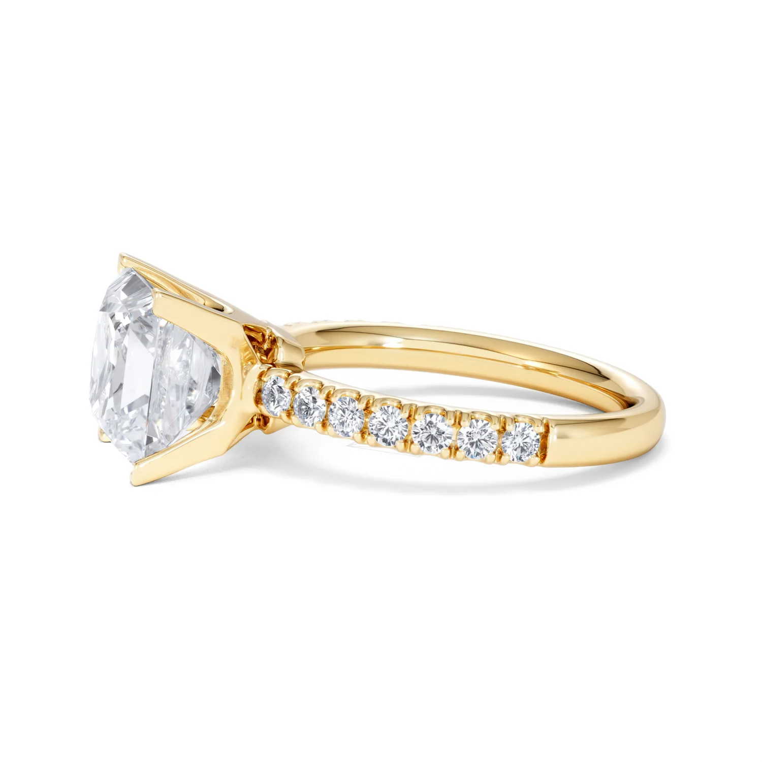 Katerina 3.55ct Lab Diamond Princess Cut Engagement Ring in 18K Yellow Gold G/VS1 - Image 71