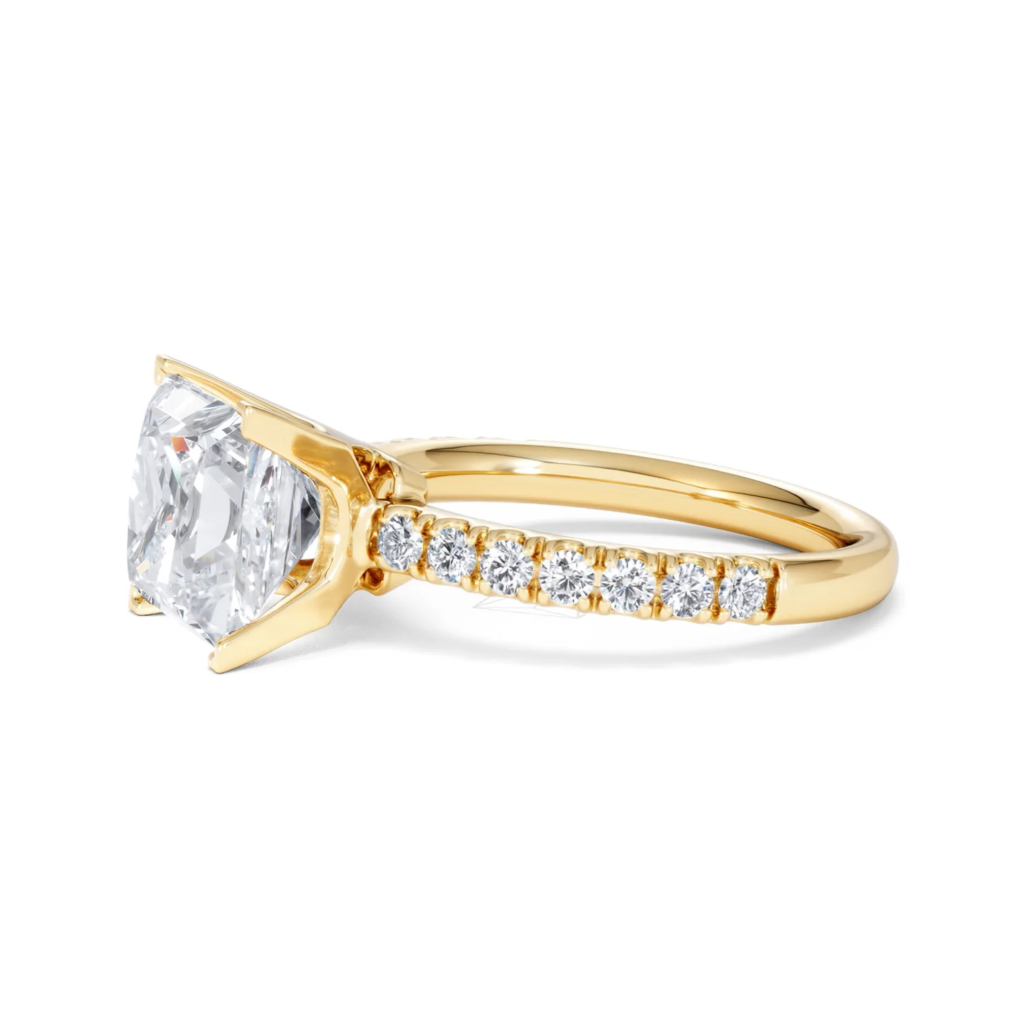 Katerina 3.55ct Lab Diamond Princess Cut Engagement Ring in 18K Yellow Gold G/VS1 - Image 73