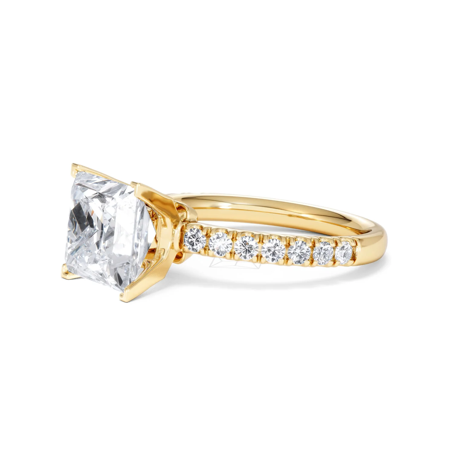 Katerina 3.55ct Lab Diamond Princess Cut Engagement Ring in 18K Yellow Gold G/VS1 - Image 76