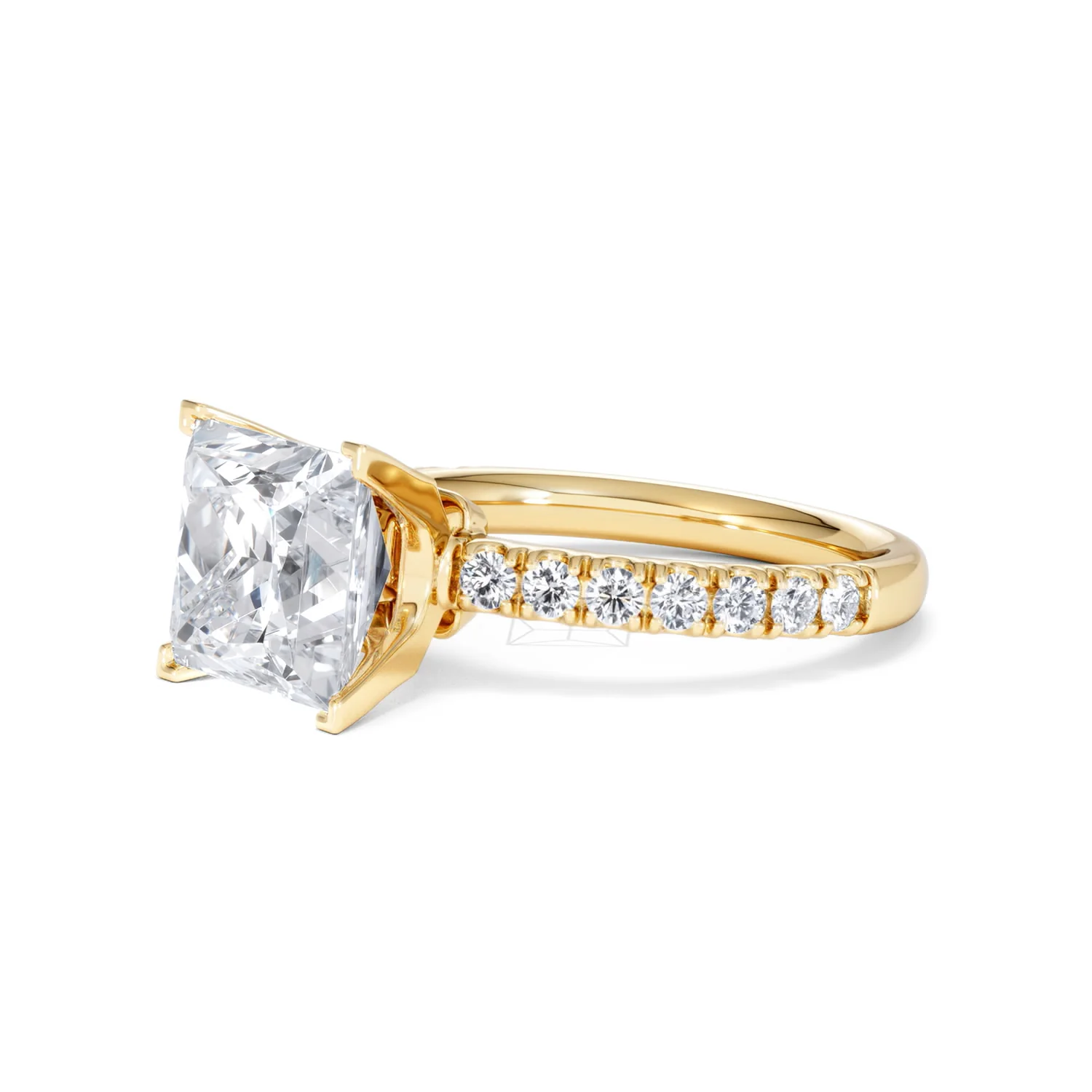 Katerina 3.55ct Lab Diamond Princess Cut Engagement Ring in 18K Yellow Gold G/VS1 - Image 77
