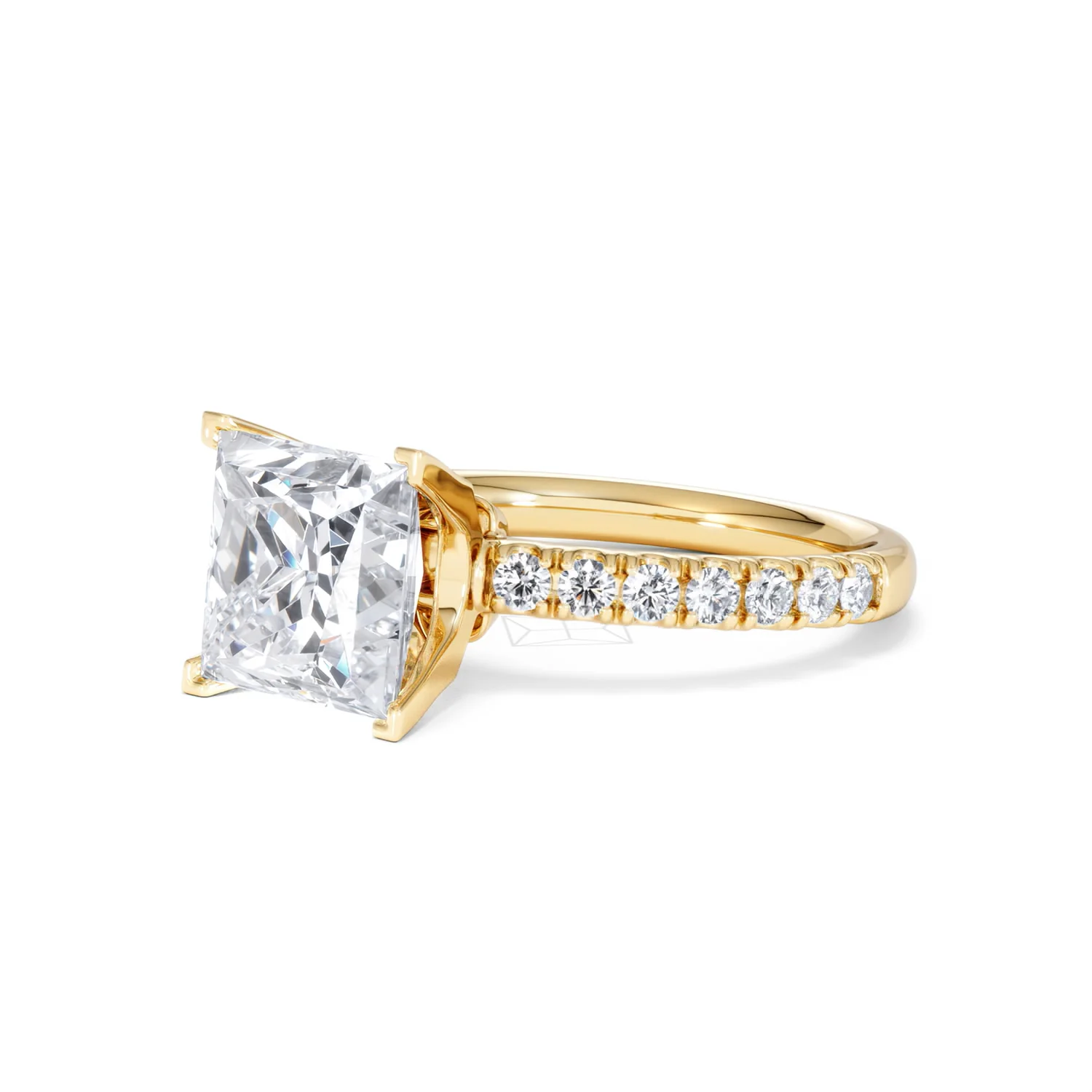 Katerina 3.55ct Lab Diamond Princess Cut Engagement Ring in 18K Yellow Gold G/VS1 - Image 79