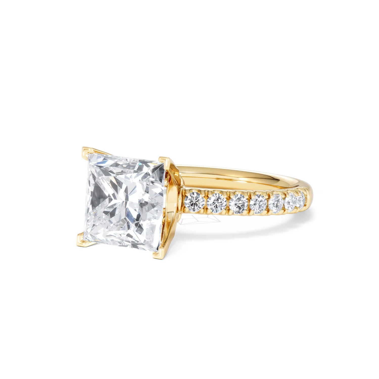 Katerina 3.55ct Lab Diamond Princess Cut Engagement Ring in 18K Yellow Gold G/VS1 - Image 81