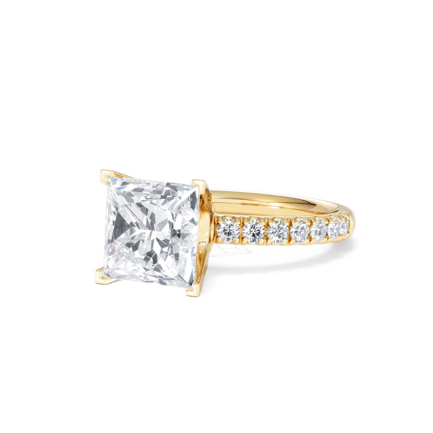 Katerina 3.55ct Lab Diamond Princess Cut Engagement Ring in 18K Yellow Gold G/VS1 - Image 82