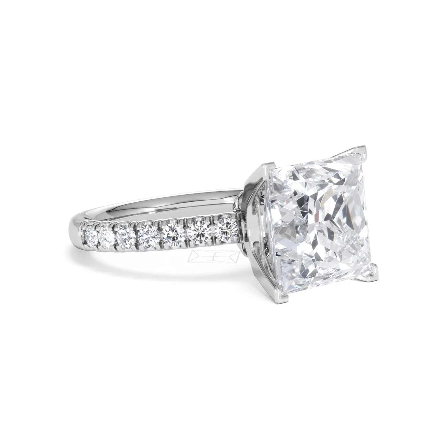 Katerina 5.55ct Lab Diamond Princess Cut Engagement Ring in 18K White Gold G/VS1 - Image 17