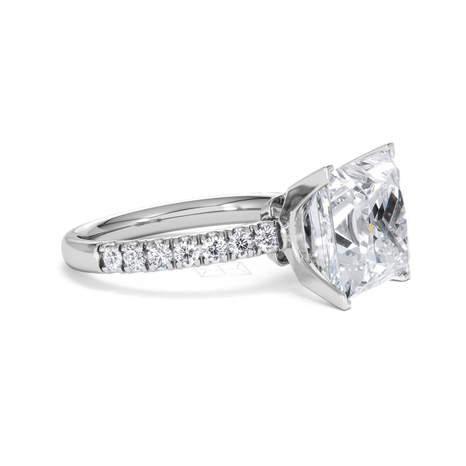 Katerina 5.55ct Lab Diamond Princess Cut Engagement Ring in 18K White Gold G/VS1 - Image 21