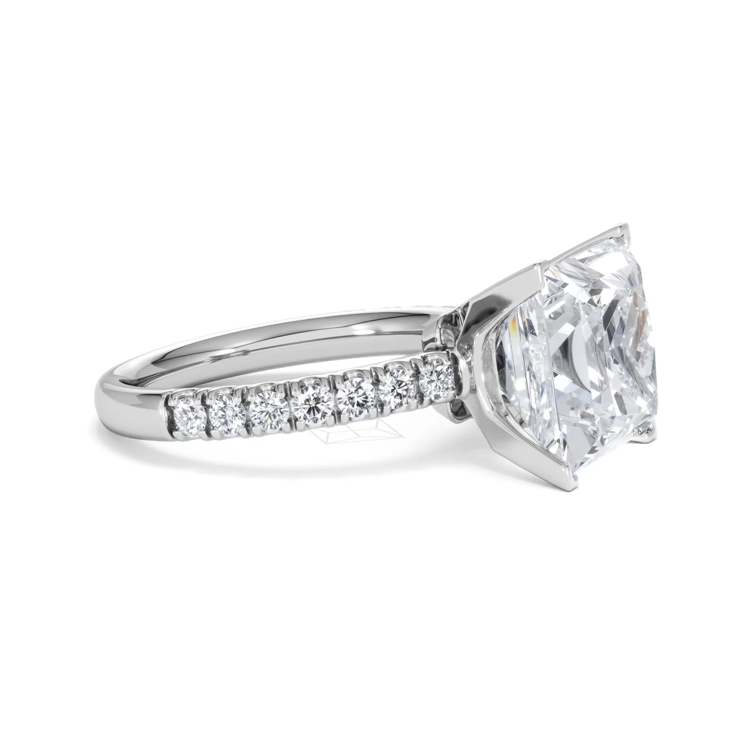 Katerina 5.55ct Lab Diamond Princess Cut Engagement Ring in 18K White Gold G/VS1 - Image 22