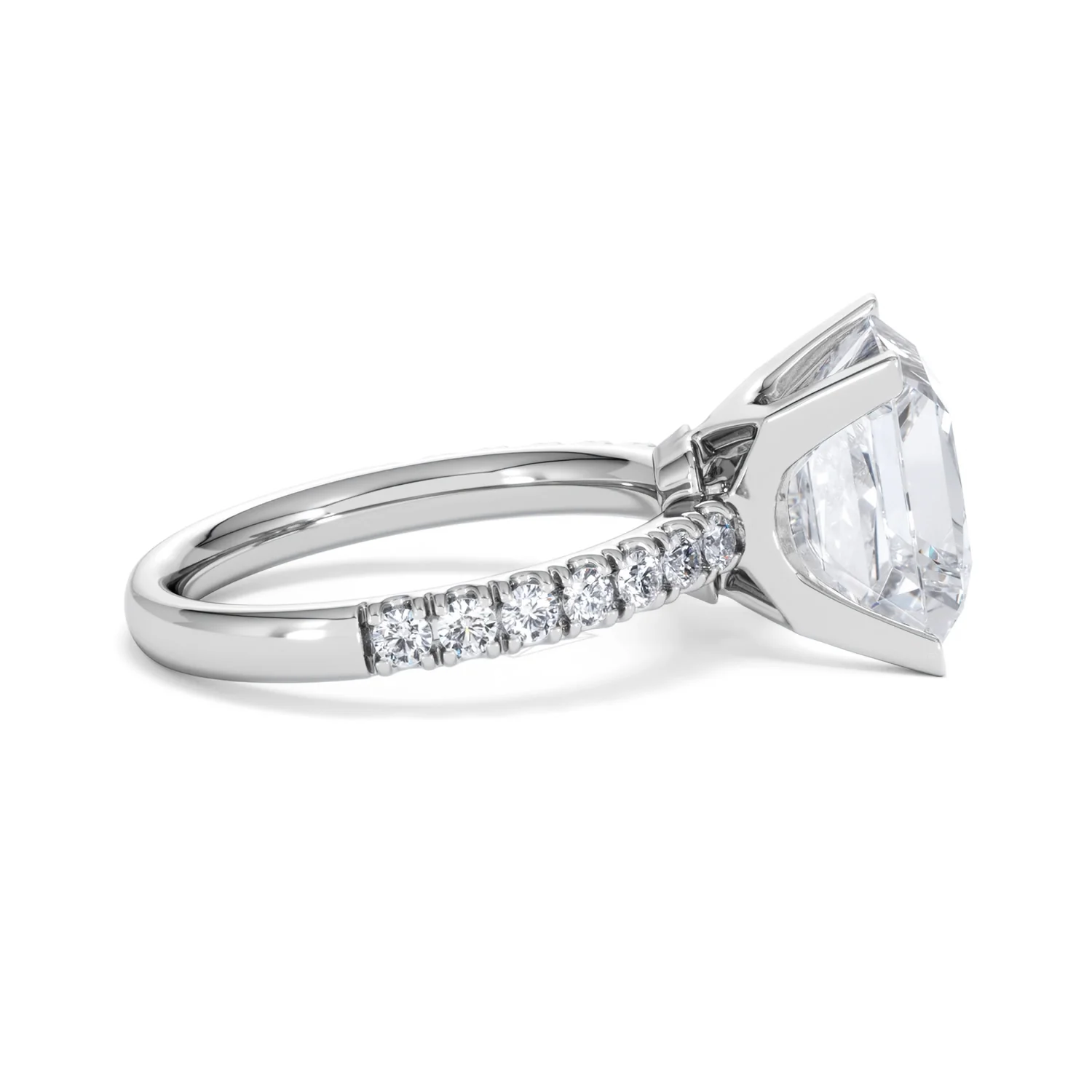 Katerina 5.55ct Lab Diamond Princess Cut Engagement Ring in 18K White Gold G/VS1 - Image 28