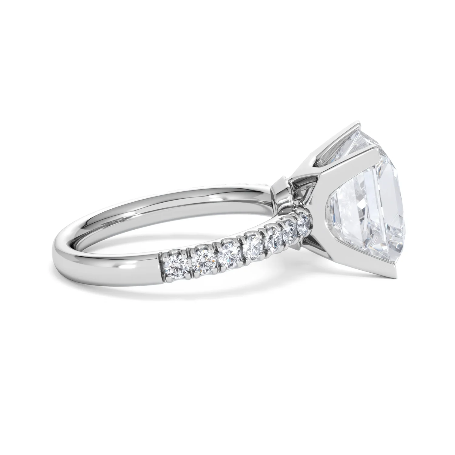 Katerina 5.55ct Lab Diamond Princess Cut Engagement Ring in 18K White Gold G/VS1 - Image 29