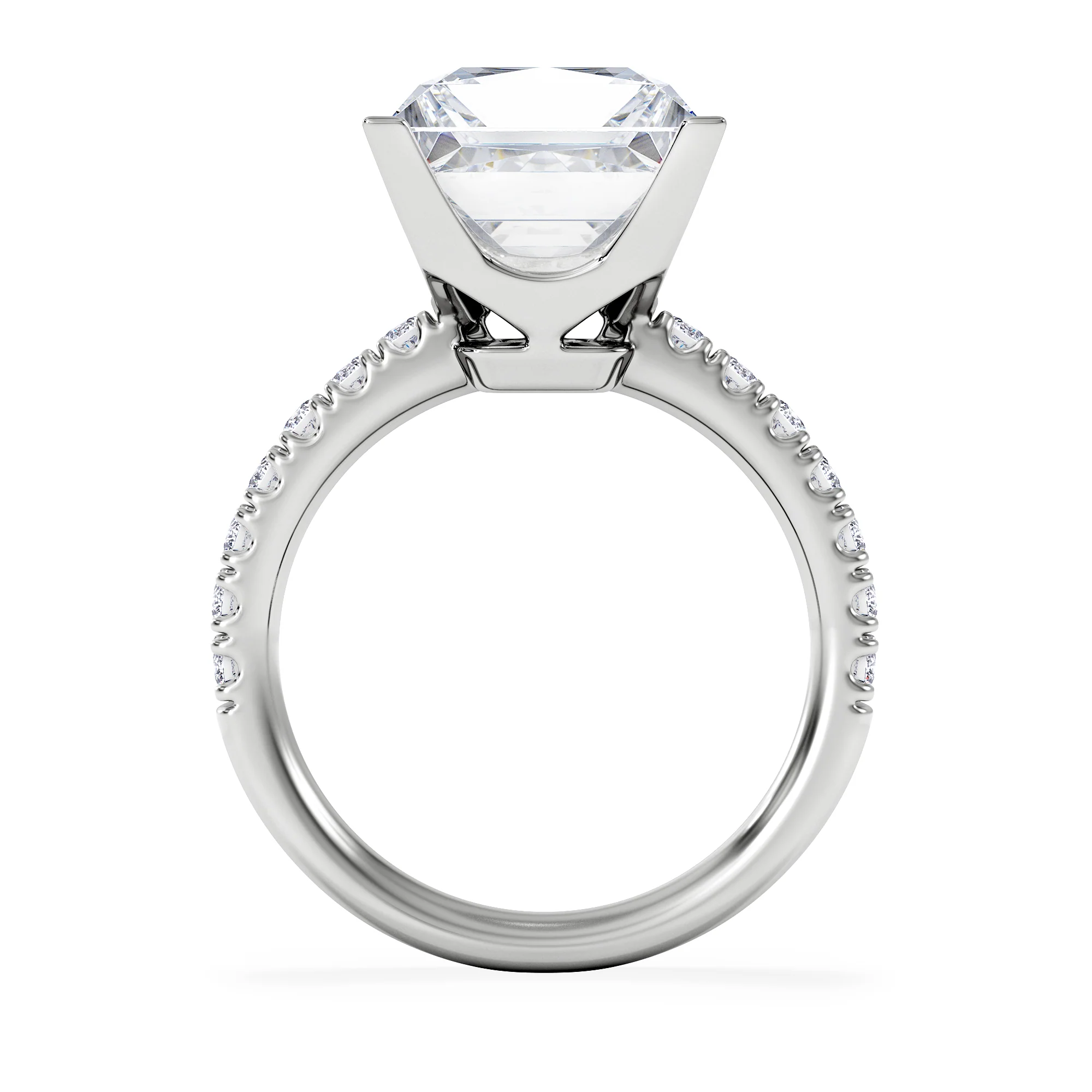 Katerina 5.55ct Lab Diamond Princess Cut Engagement Ring in 18K White Gold G/VS1 - Image 3