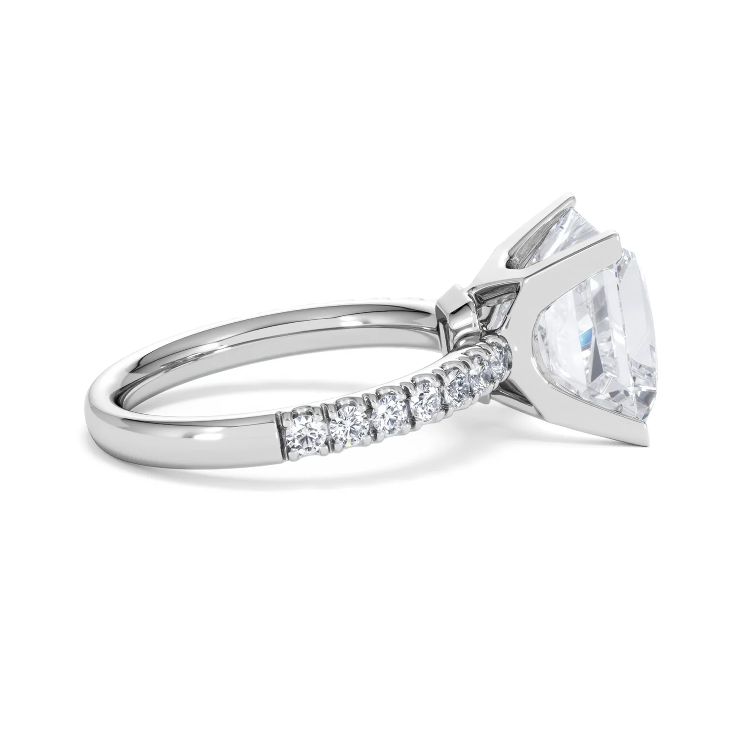 Katerina 5.55ct Lab Diamond Princess Cut Engagement Ring in 18K White Gold G/VS1 - Image 30