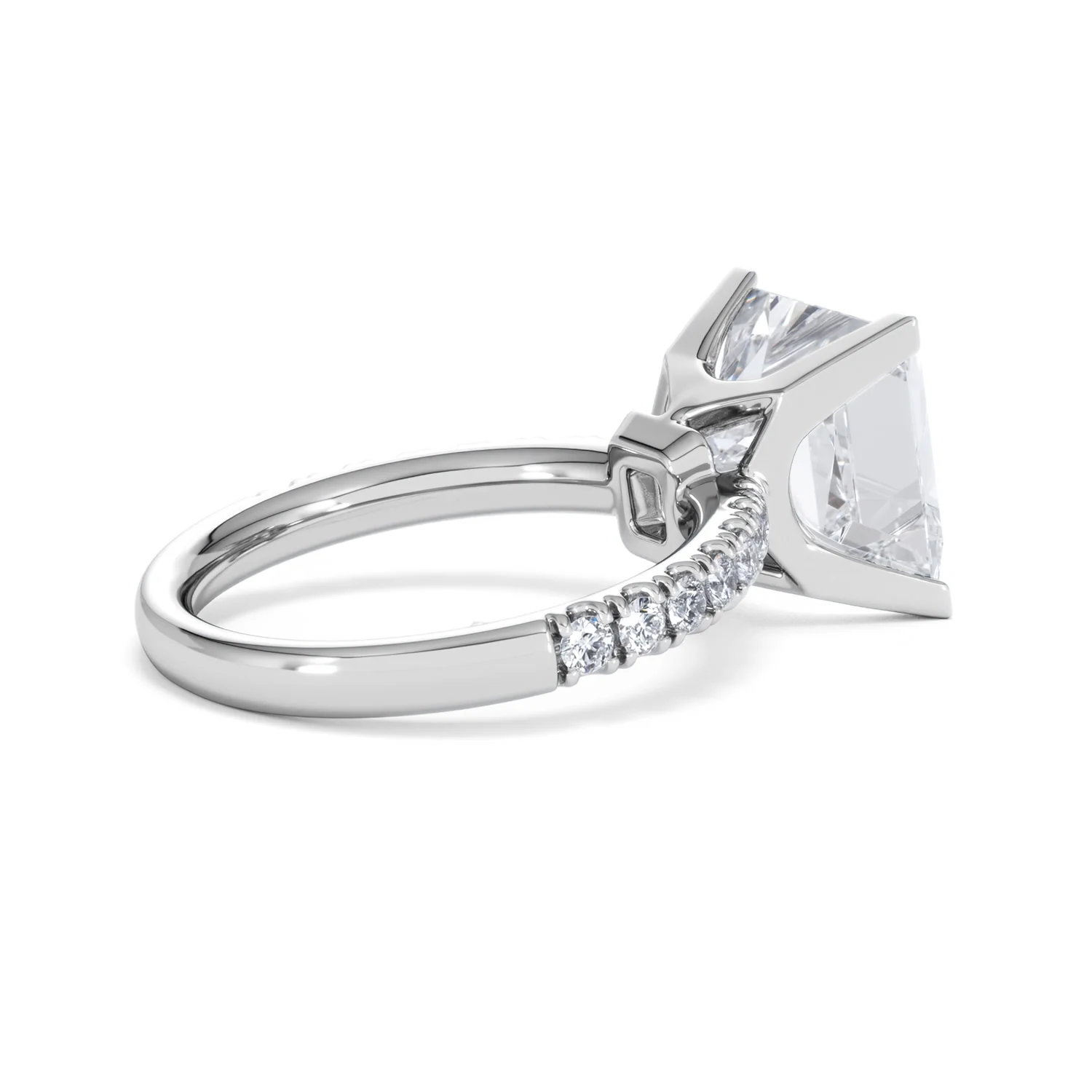 Katerina 5.55ct Lab Diamond Princess Cut Engagement Ring in 18K White Gold G/VS1 - Image 35
