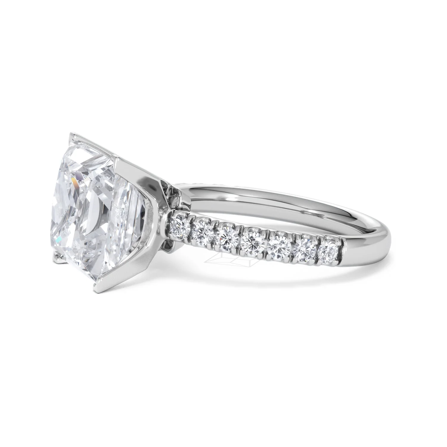 Katerina 5.55ct Lab Diamond Princess Cut Engagement Ring in 18K White Gold G/VS1 - Image 73