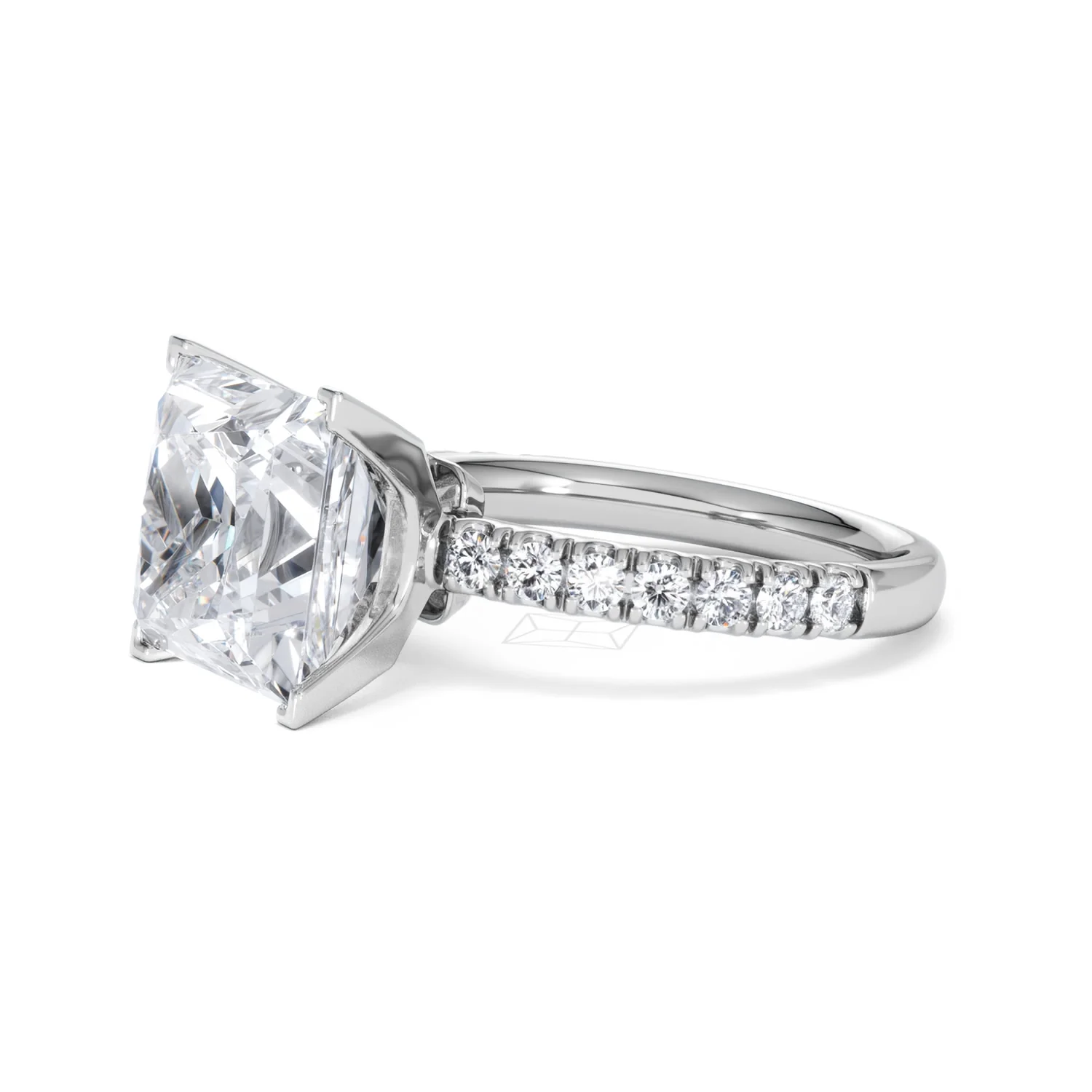 Katerina 5.55ct Lab Diamond Princess Cut Engagement Ring in 18K White Gold G/VS1 - Image 75