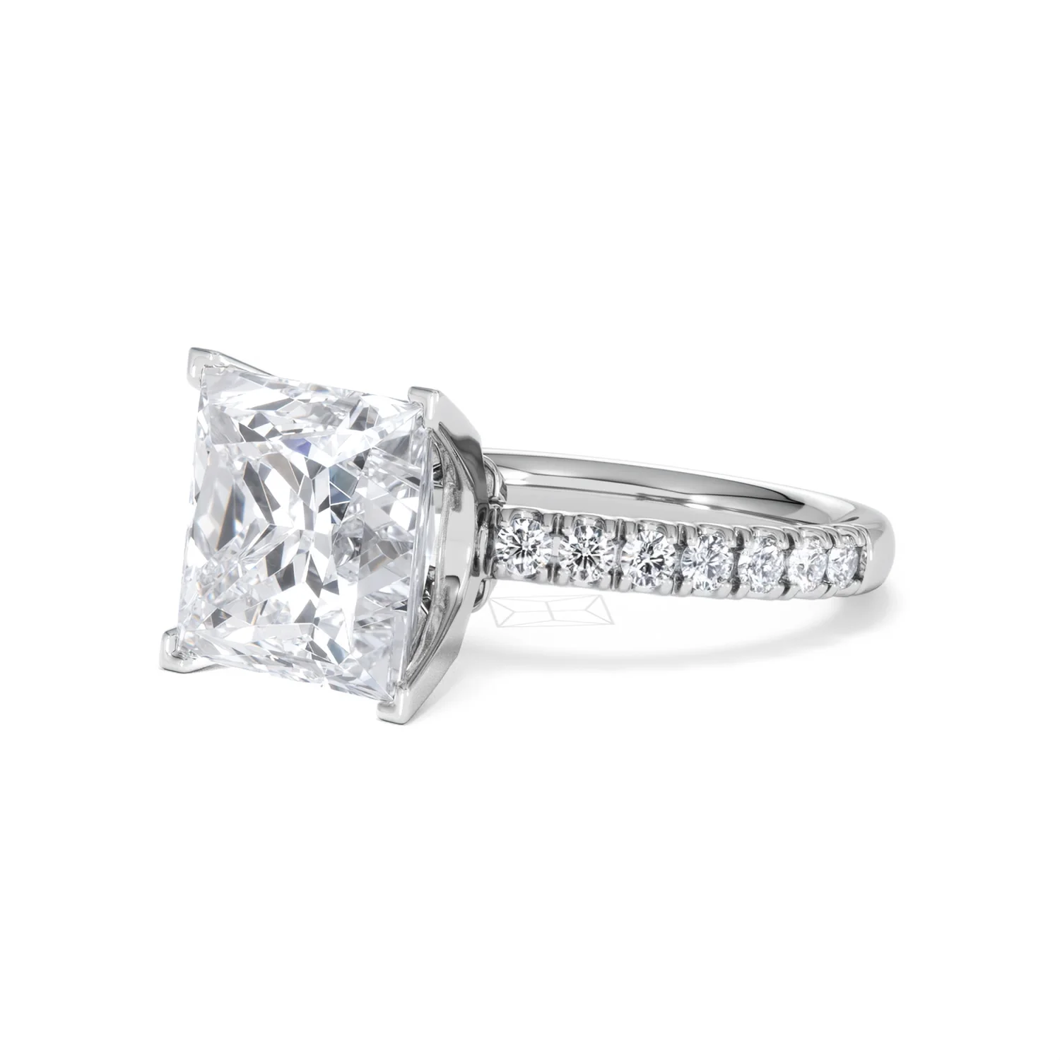 Katerina 5.55ct Lab Diamond Princess Cut Engagement Ring in 18K White Gold G/VS1 - Image 79