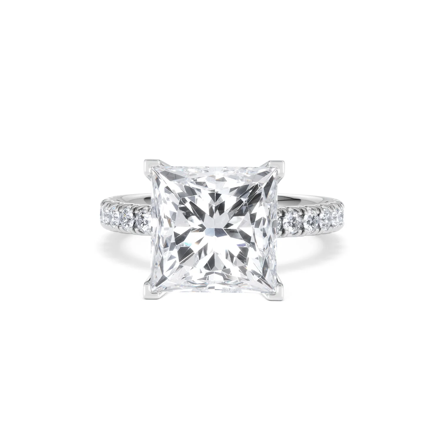 Katerina 5.55ct Lab Diamond Princess Cut Engagement Ring in 18K White Gold G/VS1 - Image 87