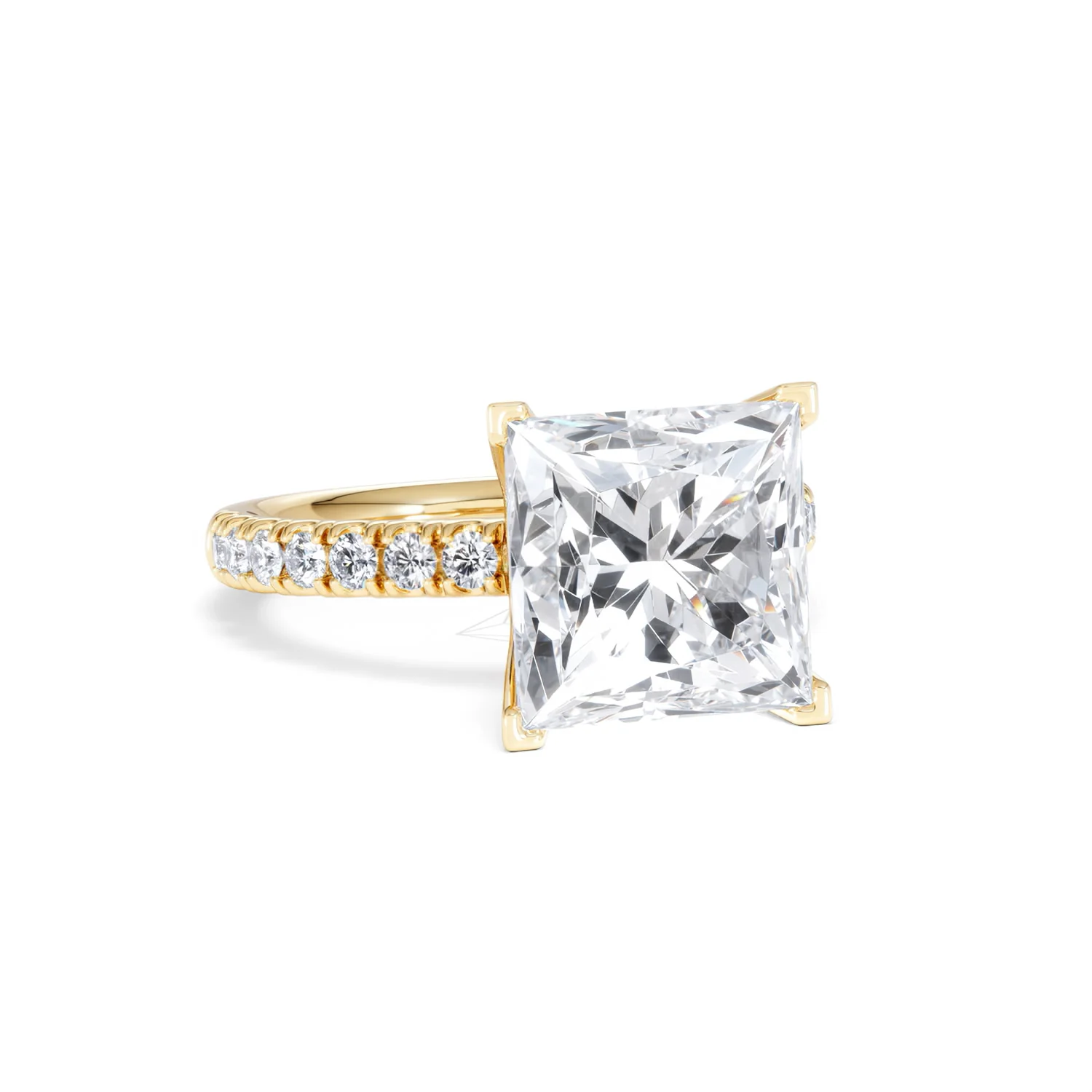 Katerina 5.55ct Lab Diamond Princess Cut Engagement Ring in 18K Yellow Gold G/VS1 - Image 11