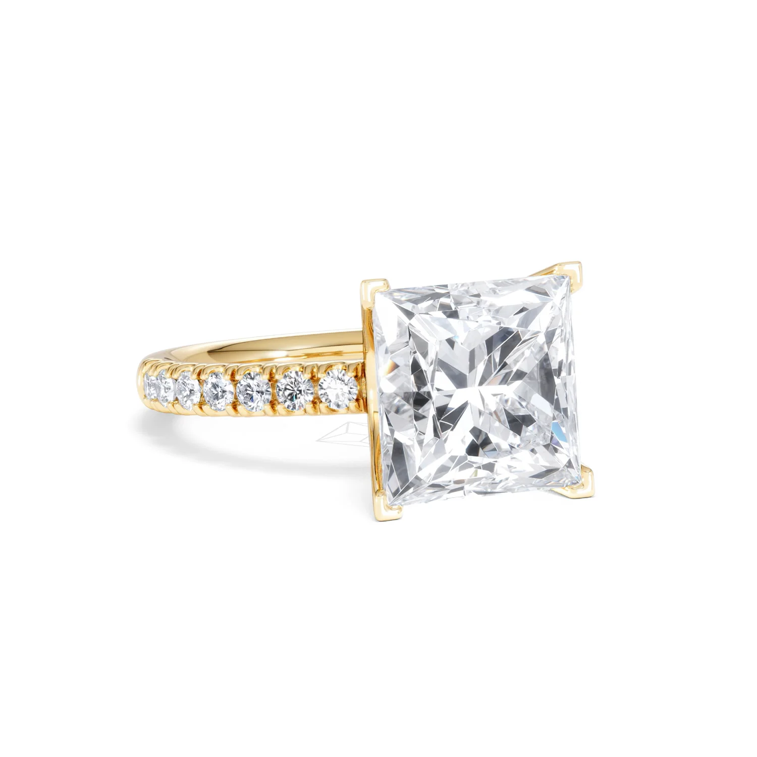 Katerina 5.55ct Lab Diamond Princess Cut Engagement Ring in 18K Yellow Gold G/VS1 - Image 12