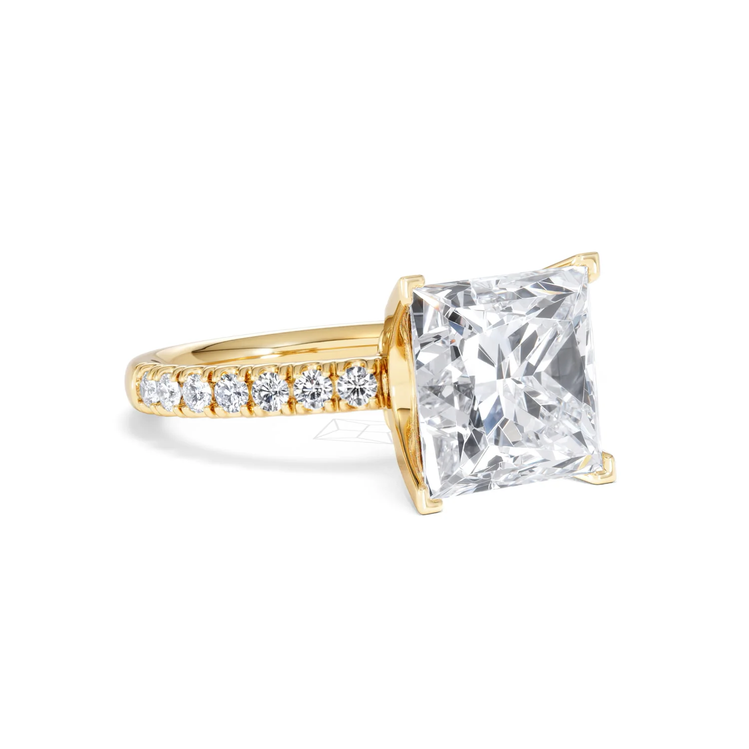 Katerina 5.55ct Lab Diamond Princess Cut Engagement Ring in 18K Yellow Gold G/VS1 - Image 14