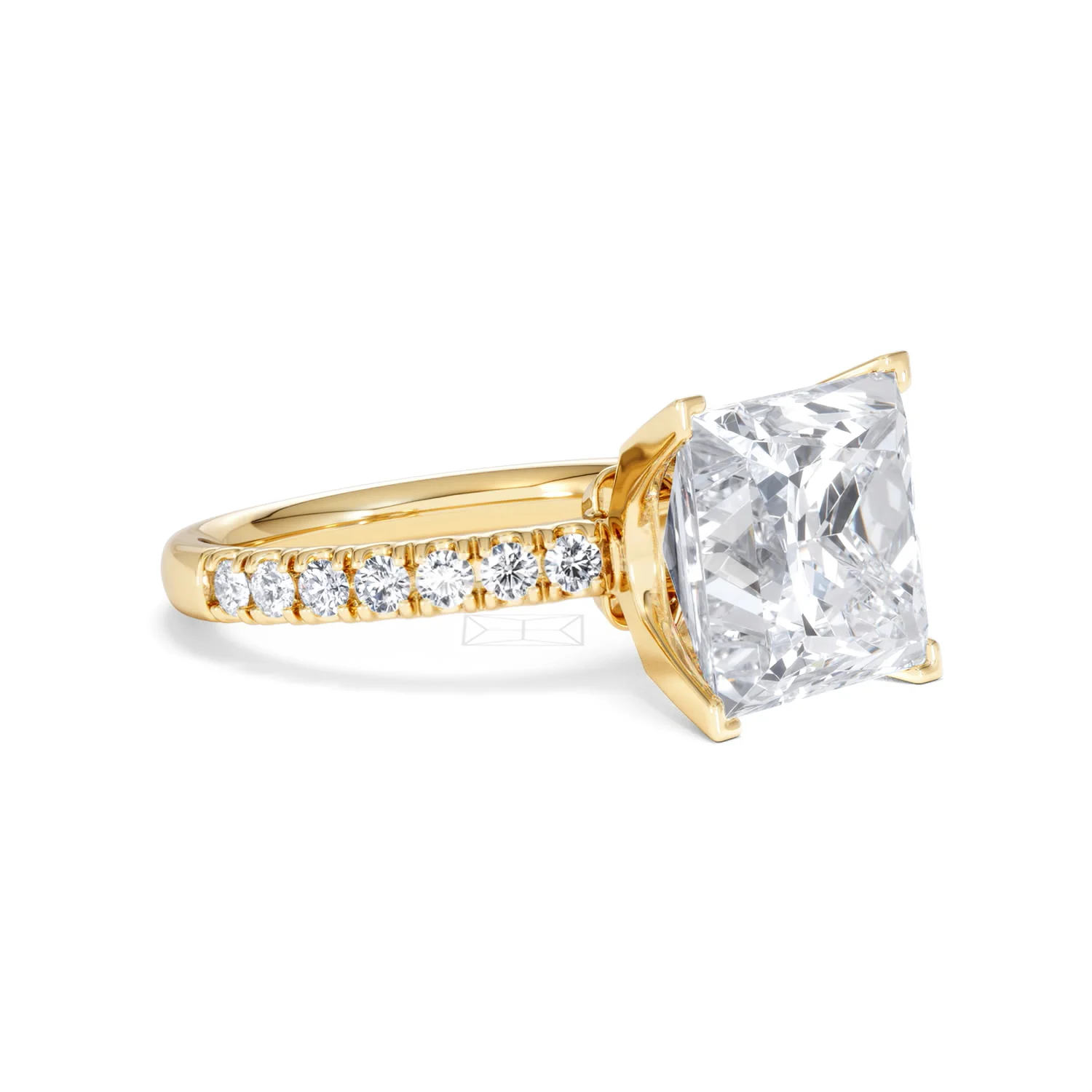 Katerina 5.55ct Lab Diamond Princess Cut Engagement Ring in 18K Yellow Gold G/VS1 - Image 17