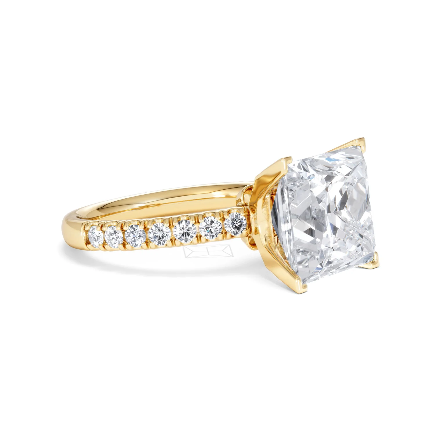 Katerina 5.55ct Lab Diamond Princess Cut Engagement Ring in 18K Yellow Gold G/VS1 - Image 18