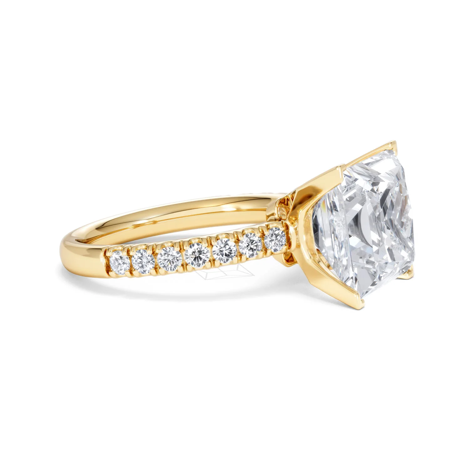 Katerina 5.55ct Lab Diamond Princess Cut Engagement Ring in 18K Yellow Gold G/VS1 - Image 21