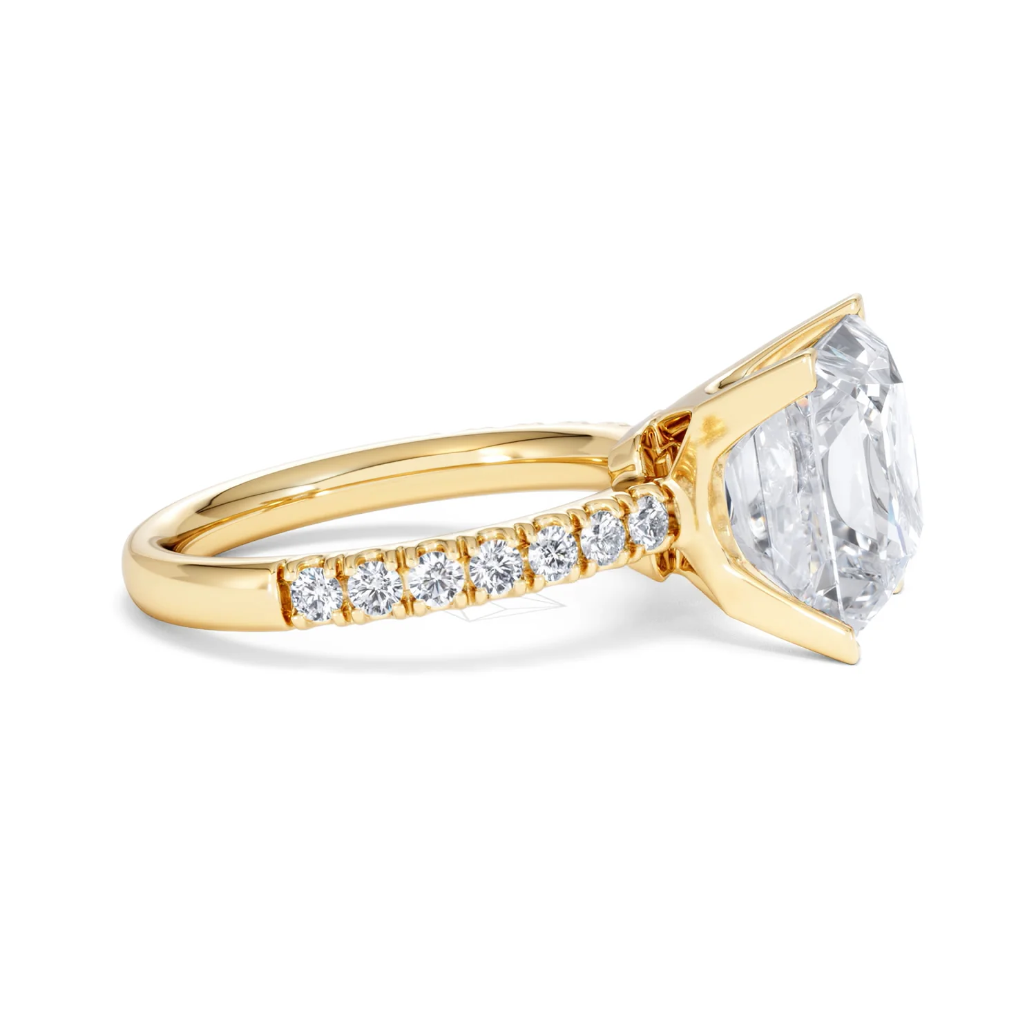 Katerina 5.55ct Lab Diamond Princess Cut Engagement Ring in 18K Yellow Gold G/VS1 - Image 24
