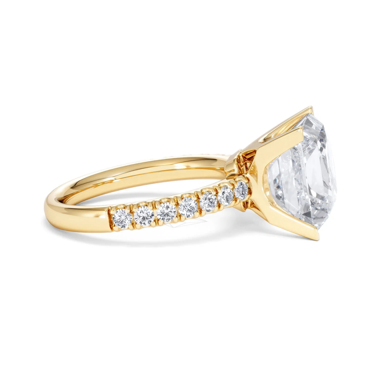 Katerina 5.55ct Lab Diamond Princess Cut Engagement Ring in 18K Yellow Gold G/VS1 - Image 25