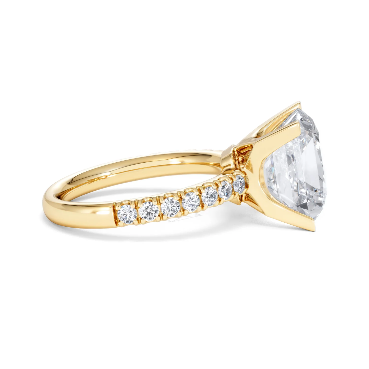 Katerina 5.55ct Lab Diamond Princess Cut Engagement Ring in 18K Yellow Gold G/VS1 - Image 26